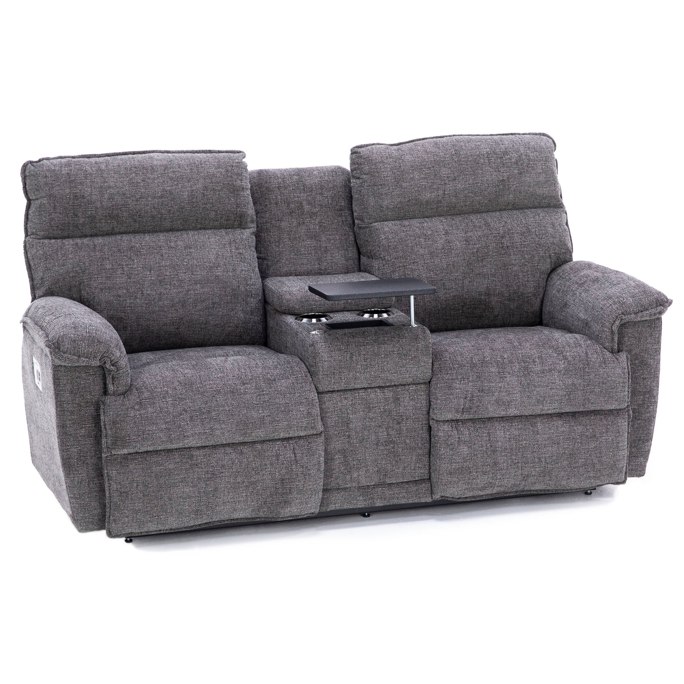 Jay Power Headrest Reclining Console Loveseat With Dual Wireless Remotes