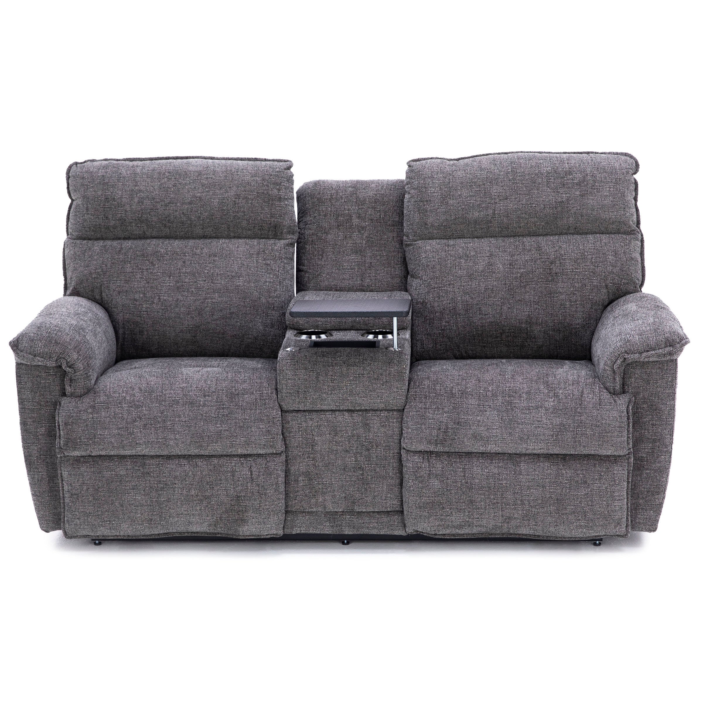 Jay Power Headrest Reclining Console Loveseat With Dual Wireless Remotes