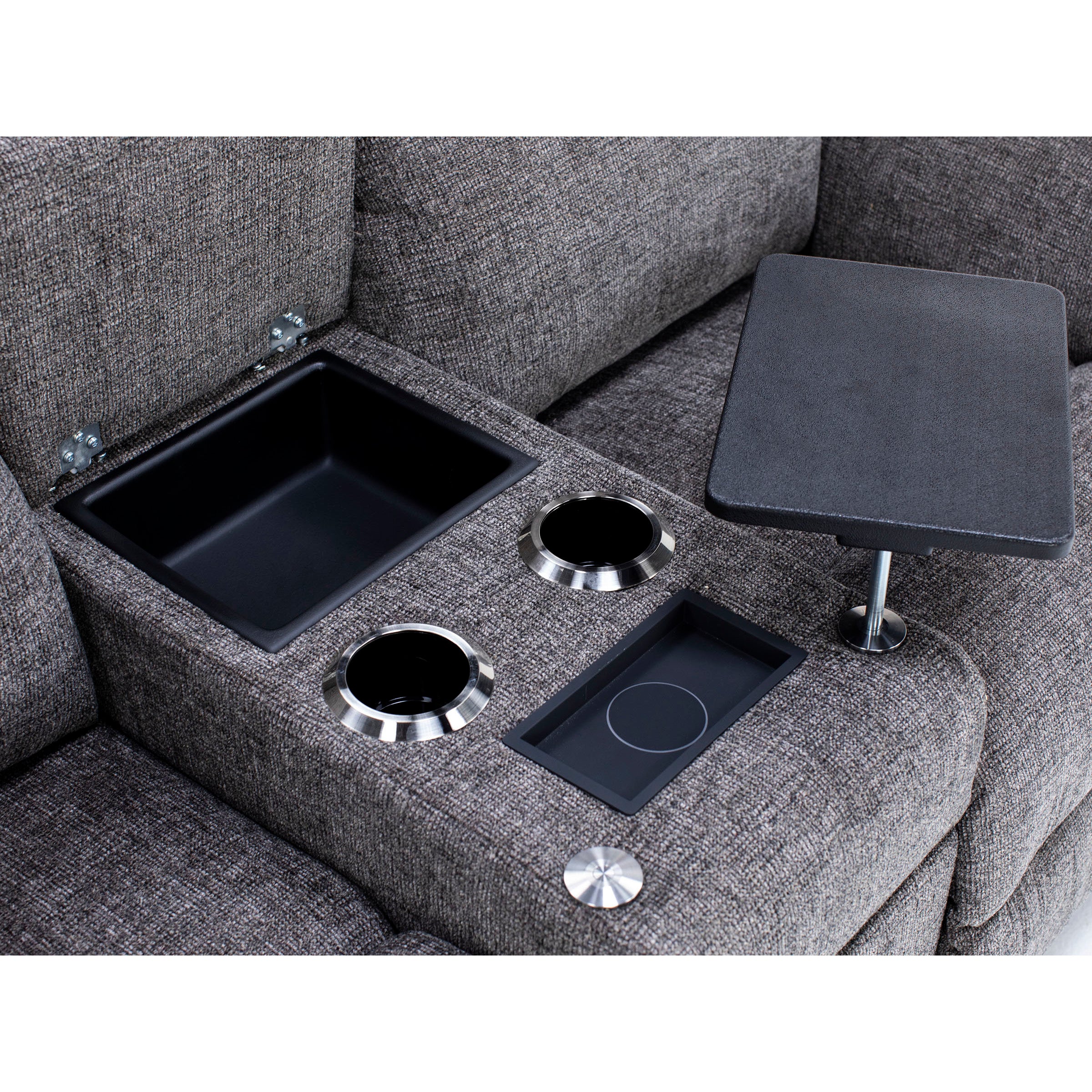 Jay Power Headrest Reclining Console Loveseat With Dual Wireless Remotes