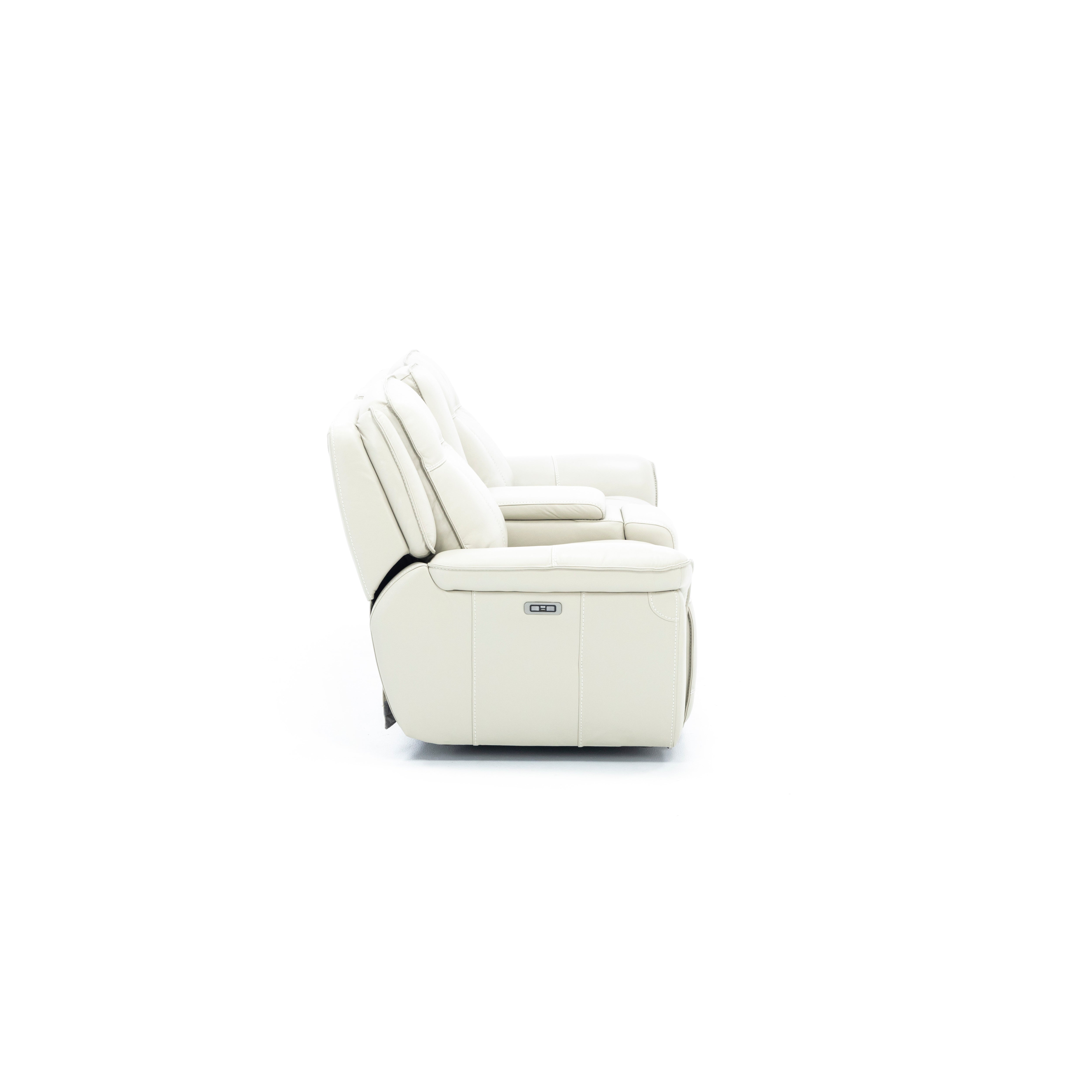 Arthur Leather Power Headreast Console Reclining Loveseat