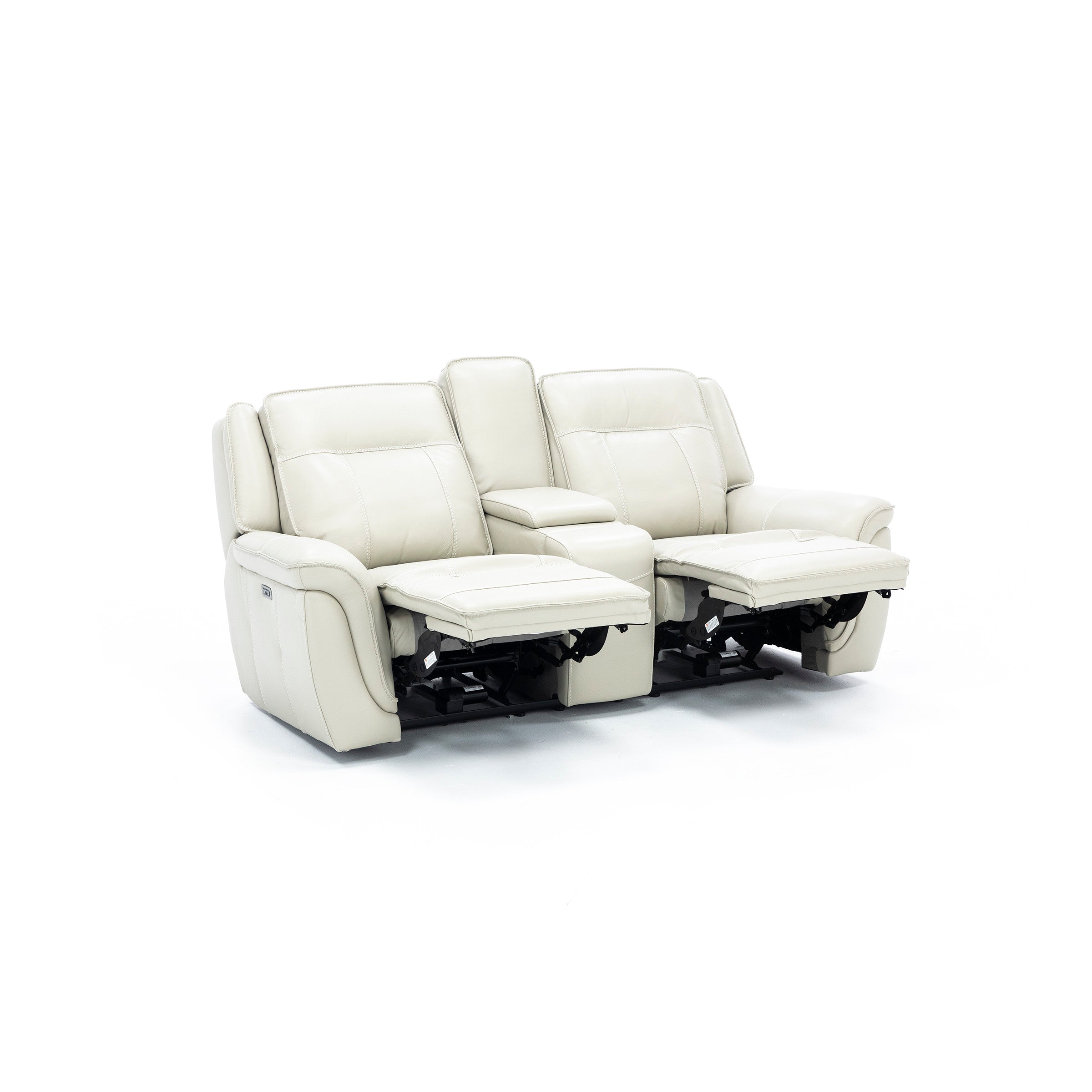 Arthur Leather Power Headreast Console Reclining Loveseat