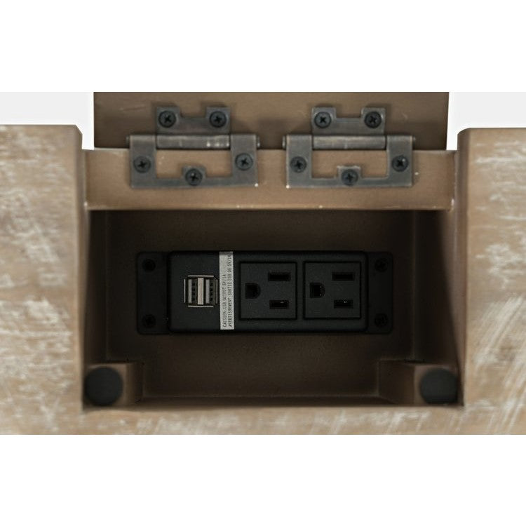 Rustic Shores Grey Wash Power Desk