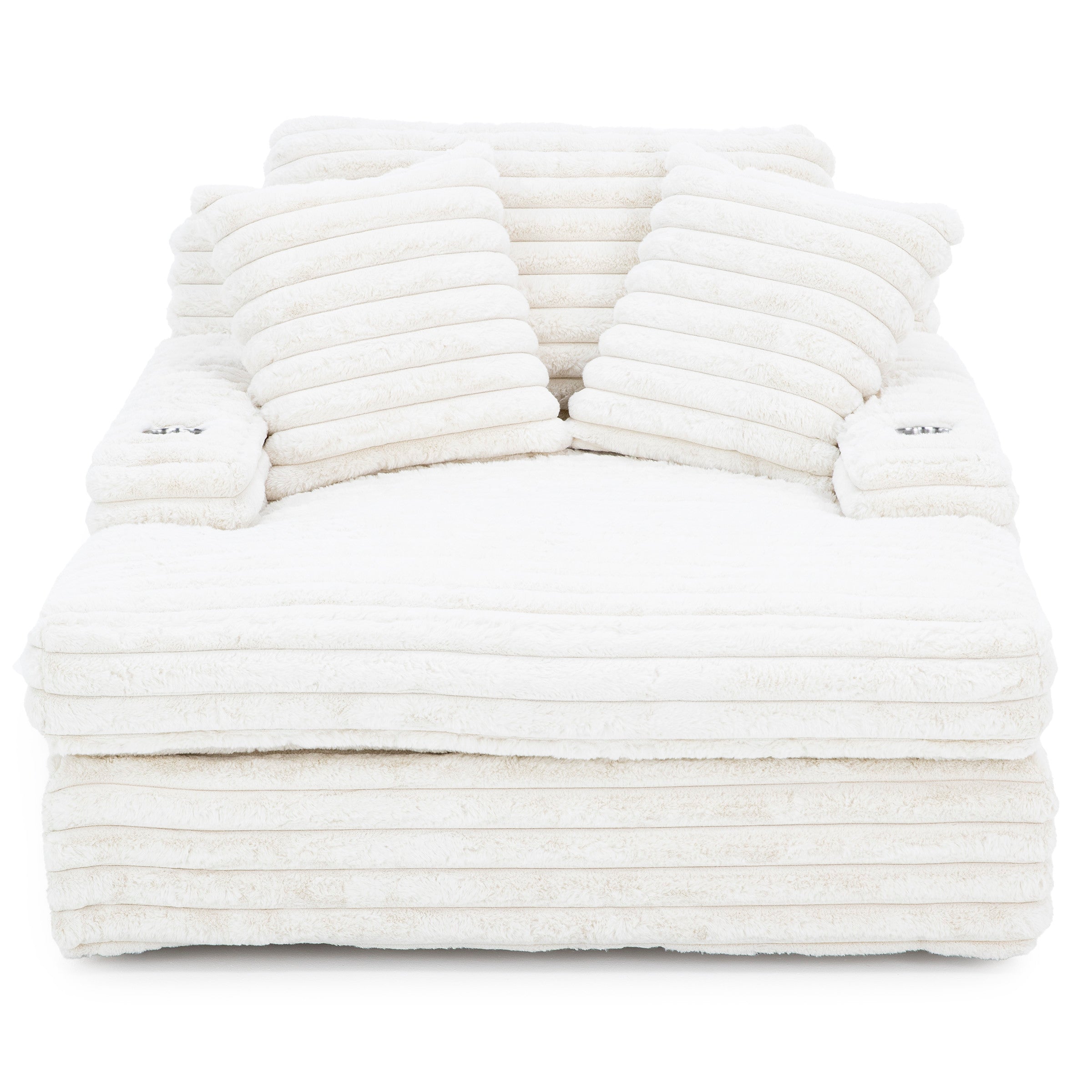 Nestle Small Chaise Lounge With Dual Cupholders And Charging Ports