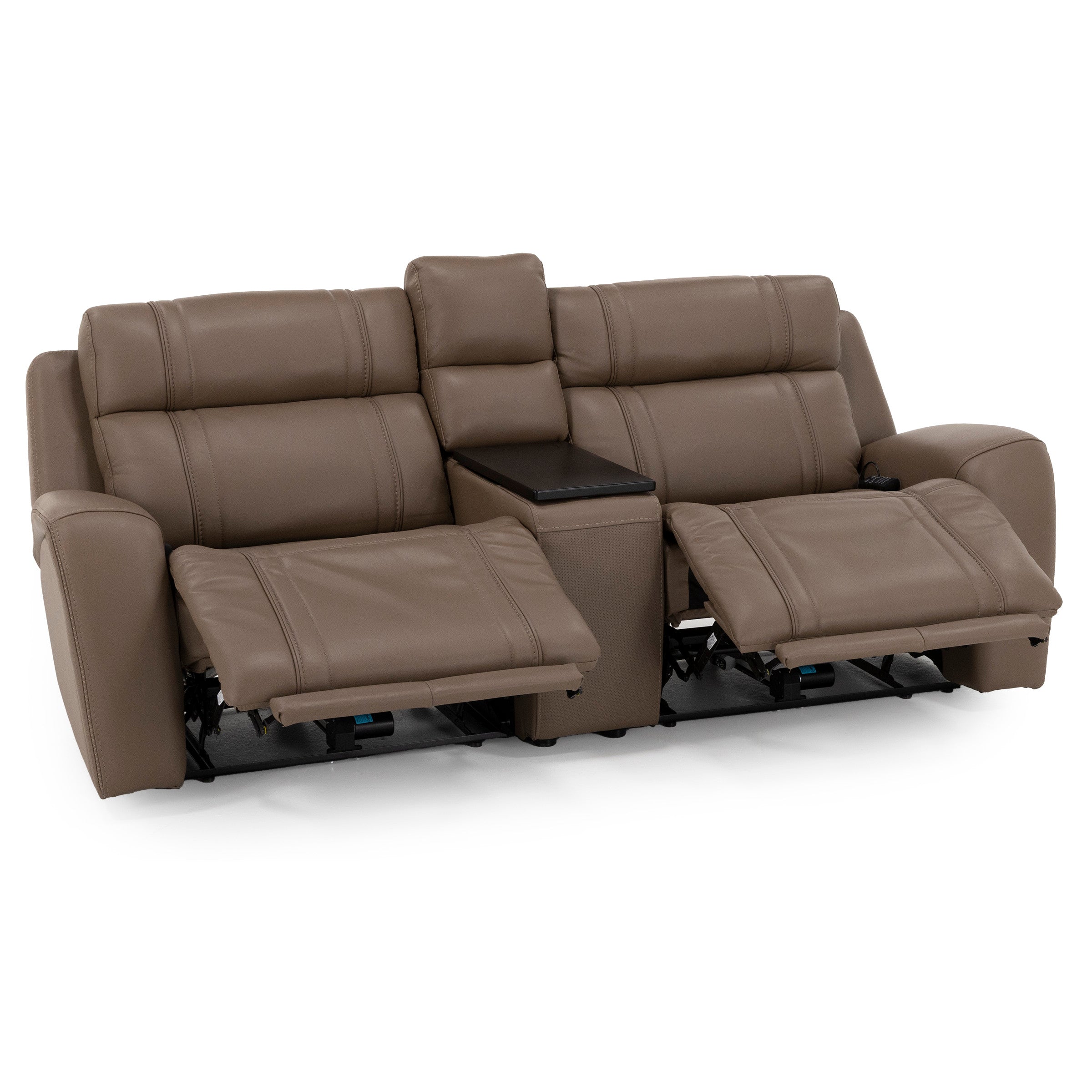 Maverick 3-Pc Leather Fully Loaded Reclining Console Loveseat With Massage