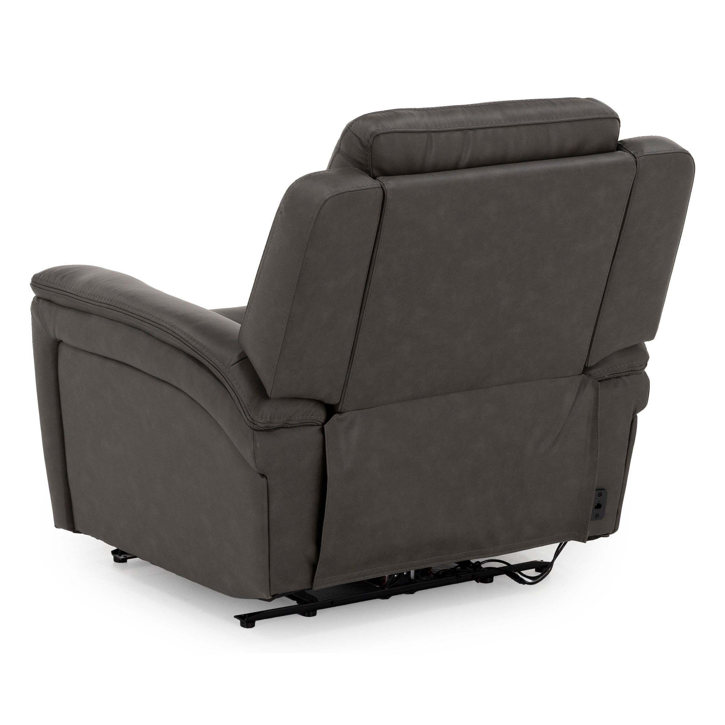 Drew & Jonathan Home Davidson Leather Power Headrest Wall Saver Recliner