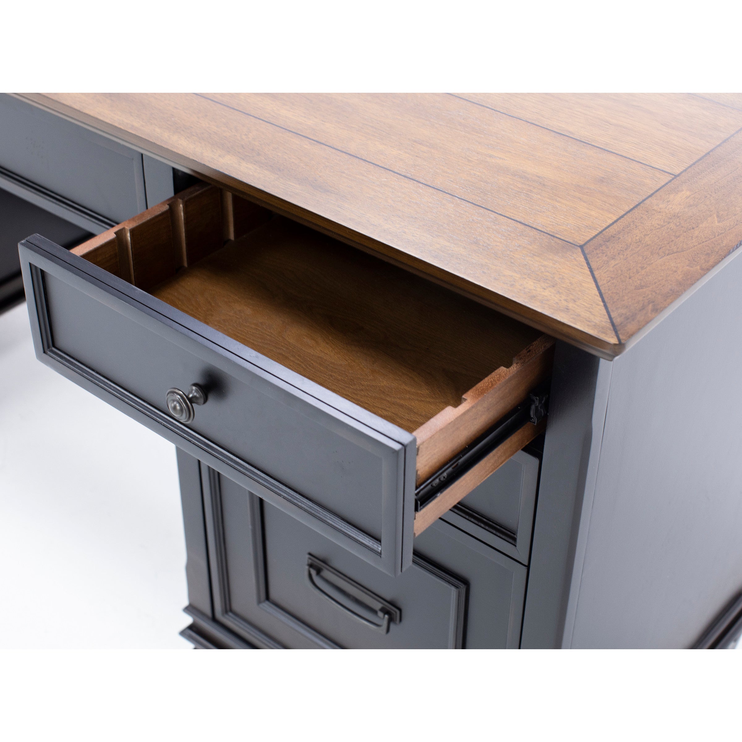 Estate Black Credenza and Hutch