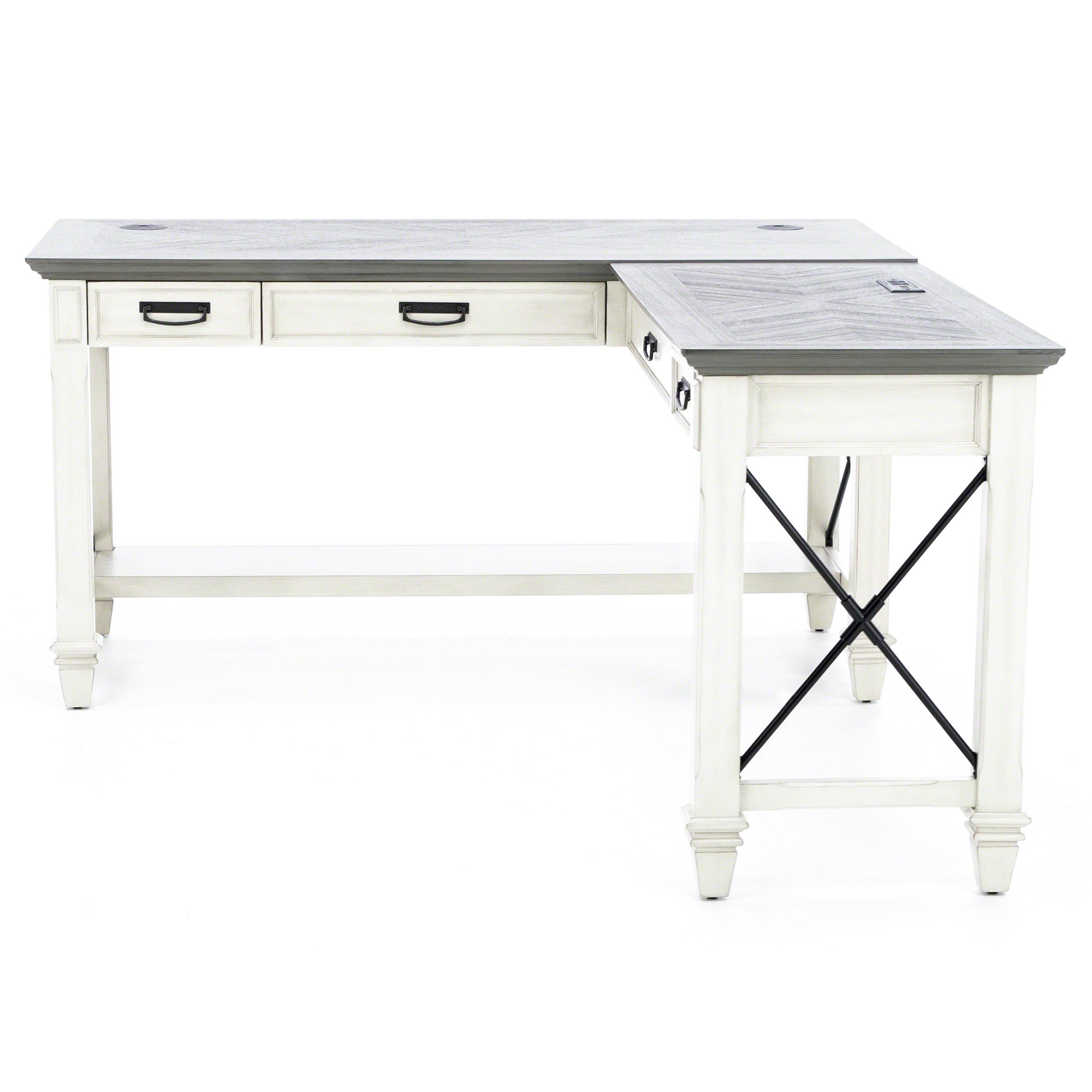 White Estate Writing L-Desk