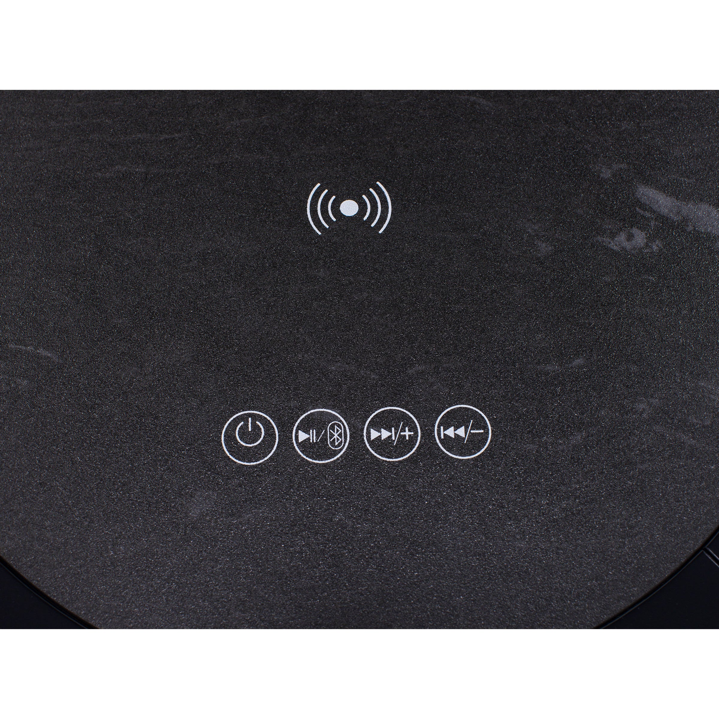 Halo Round Smart End Table in Black