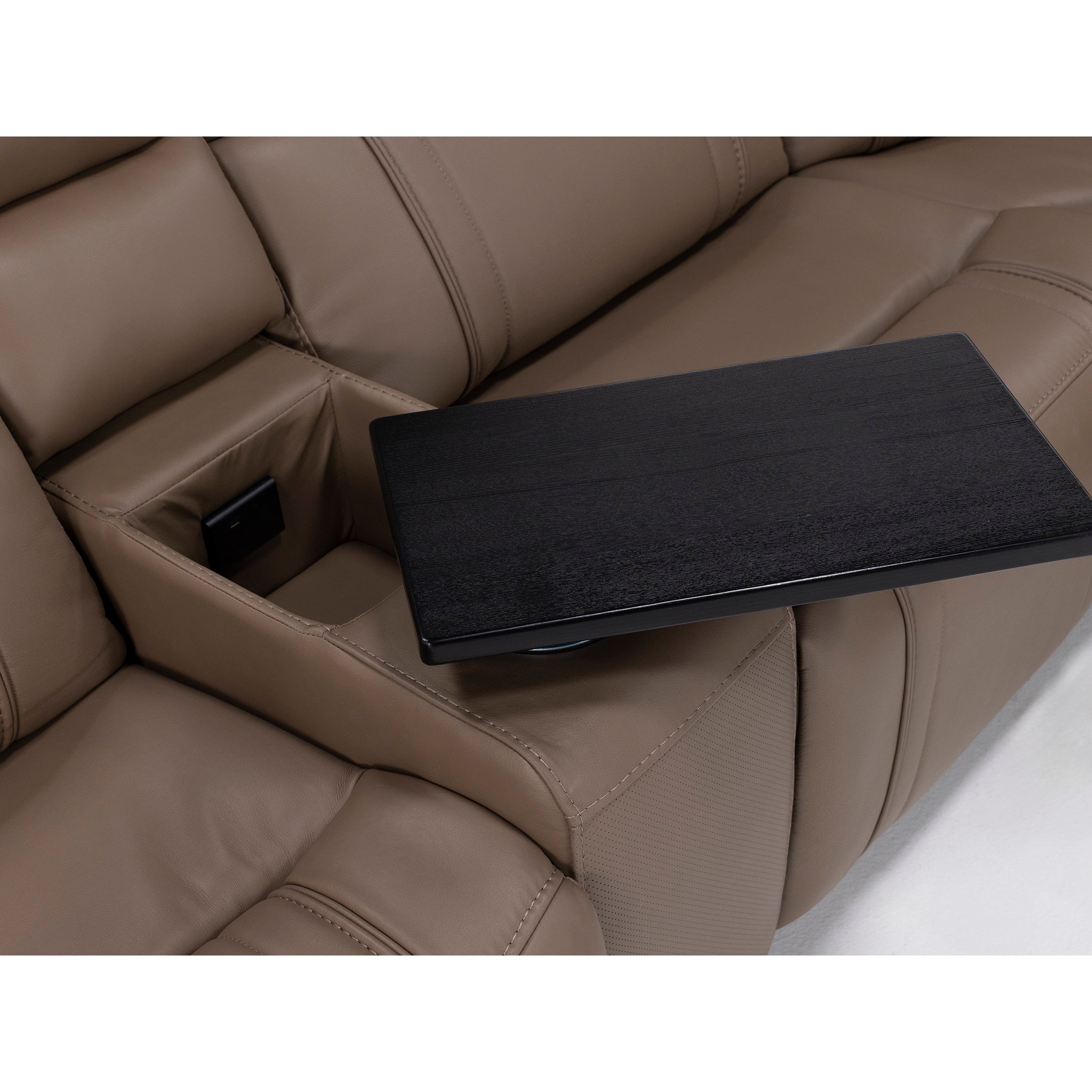 Maverick 6-Pc Leather Fully Loaded Reclining Modular With Drop Down Table And Massage
