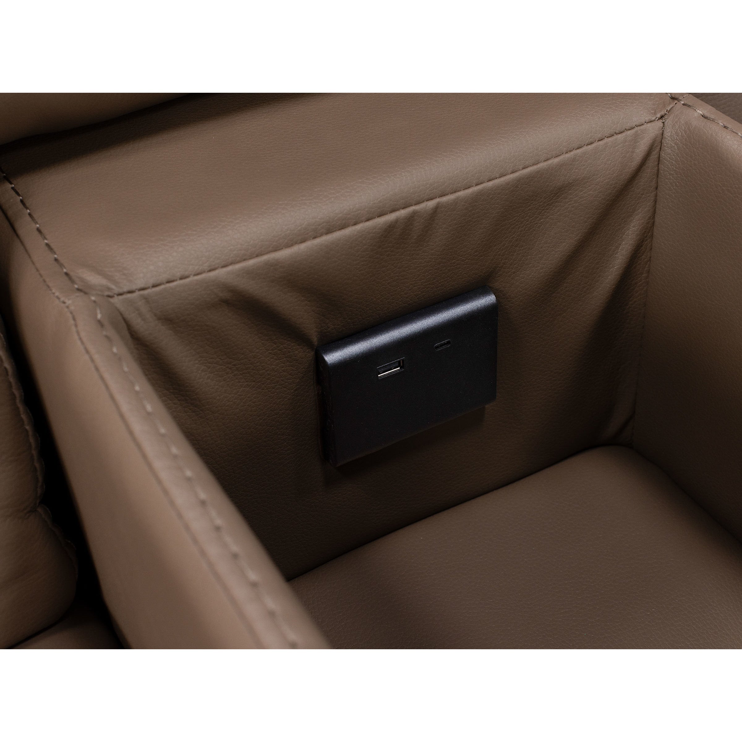 Maverick 6-Pc Leather Fully Loaded Reclining Modular With Drop Down Table And Massage
