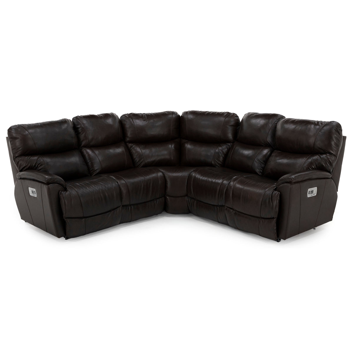 Trouper 5-Pc. Leather Fully Loaded Reclining Modular With Wireless Remotes