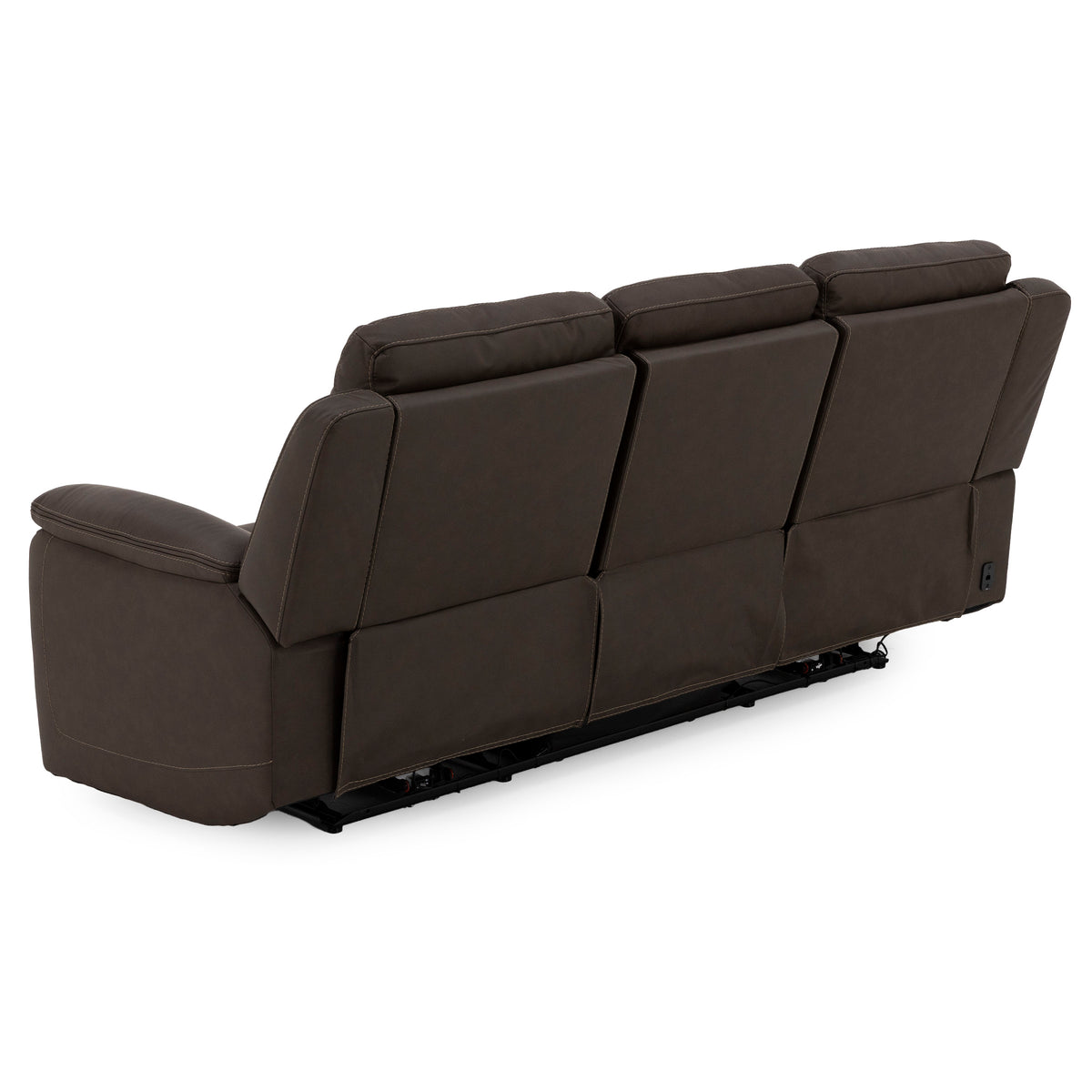 Isla Leather Fully Loaded Reclining Sofa With Heat Massage And Drop Down Table