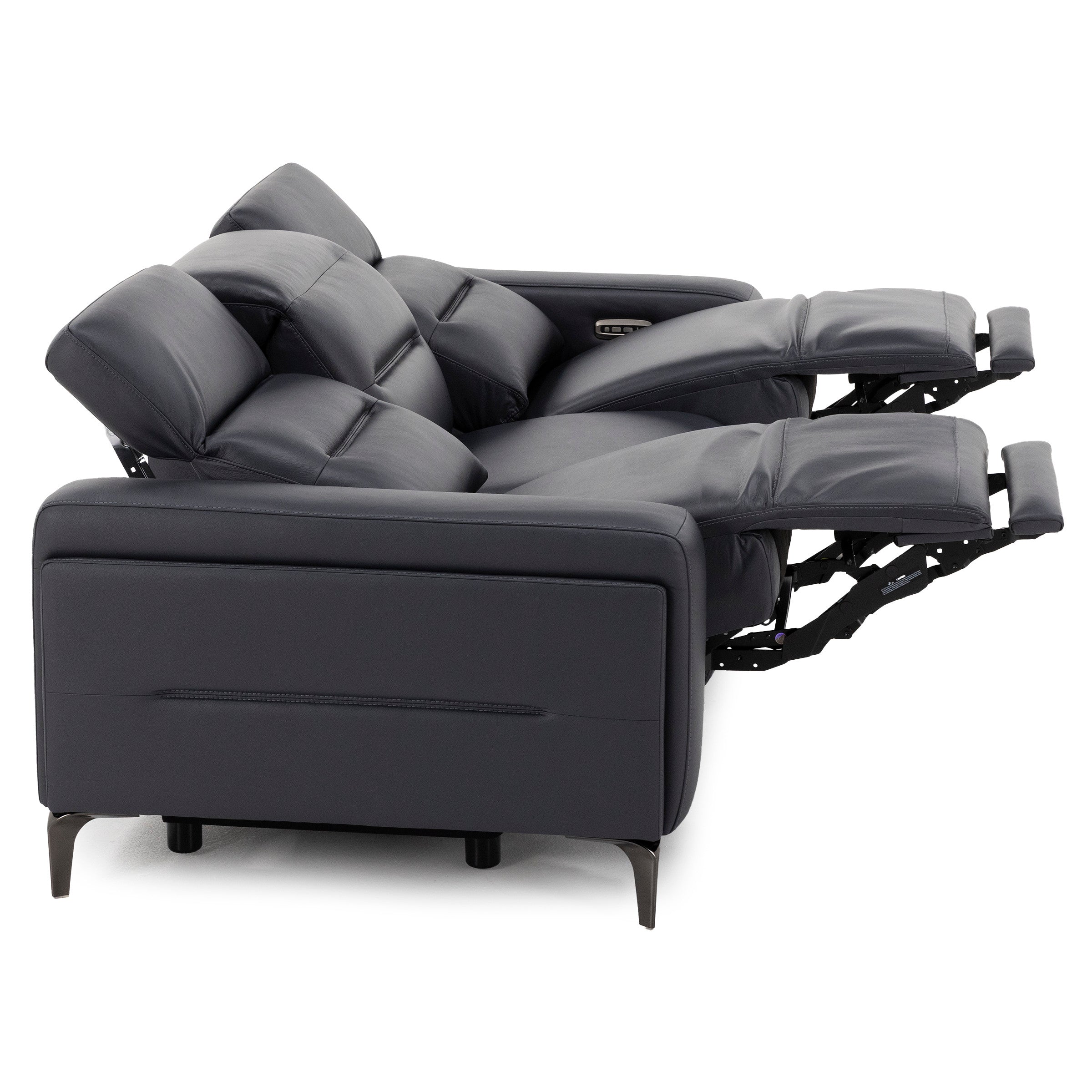 Drew & Jonathan Home Amalfi Leather Wall Saver Power Headrest Reclining Sofa