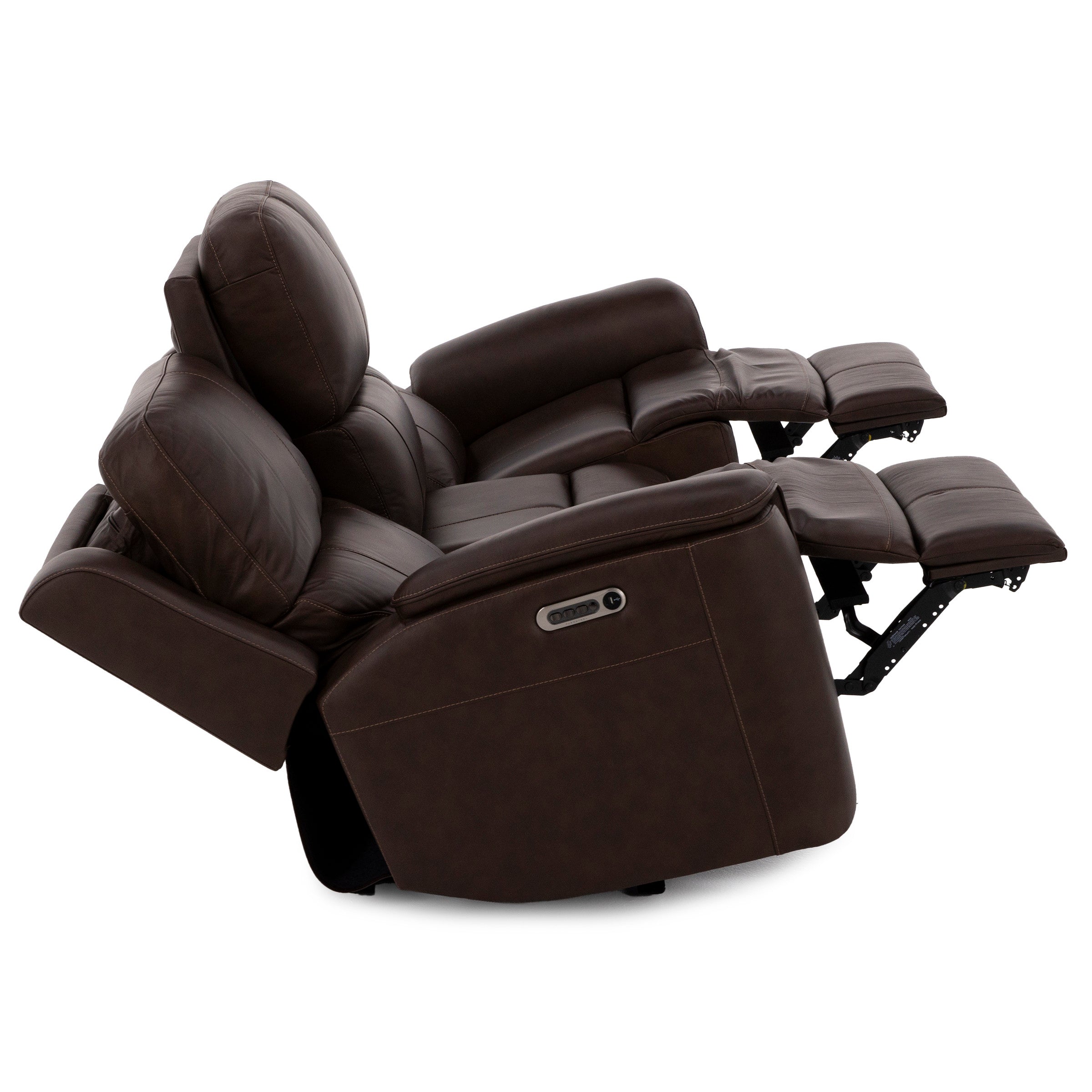 Flexsteel Hank Leather Fully Loaded Zero Gravity Reclining Sofa With Drop Down Table