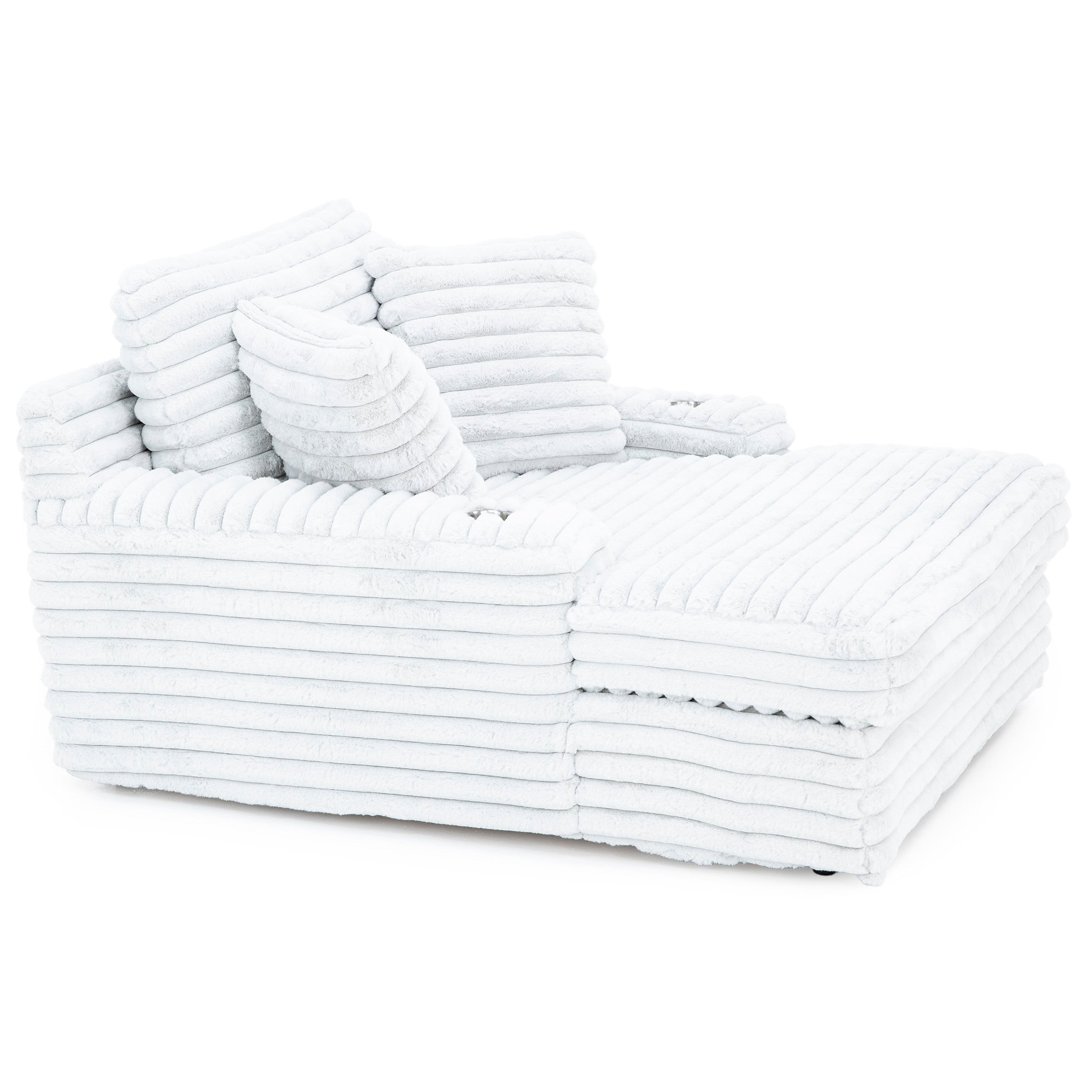 Nestle Small Chaise Lounge With Dual Cupholders And Charging Ports