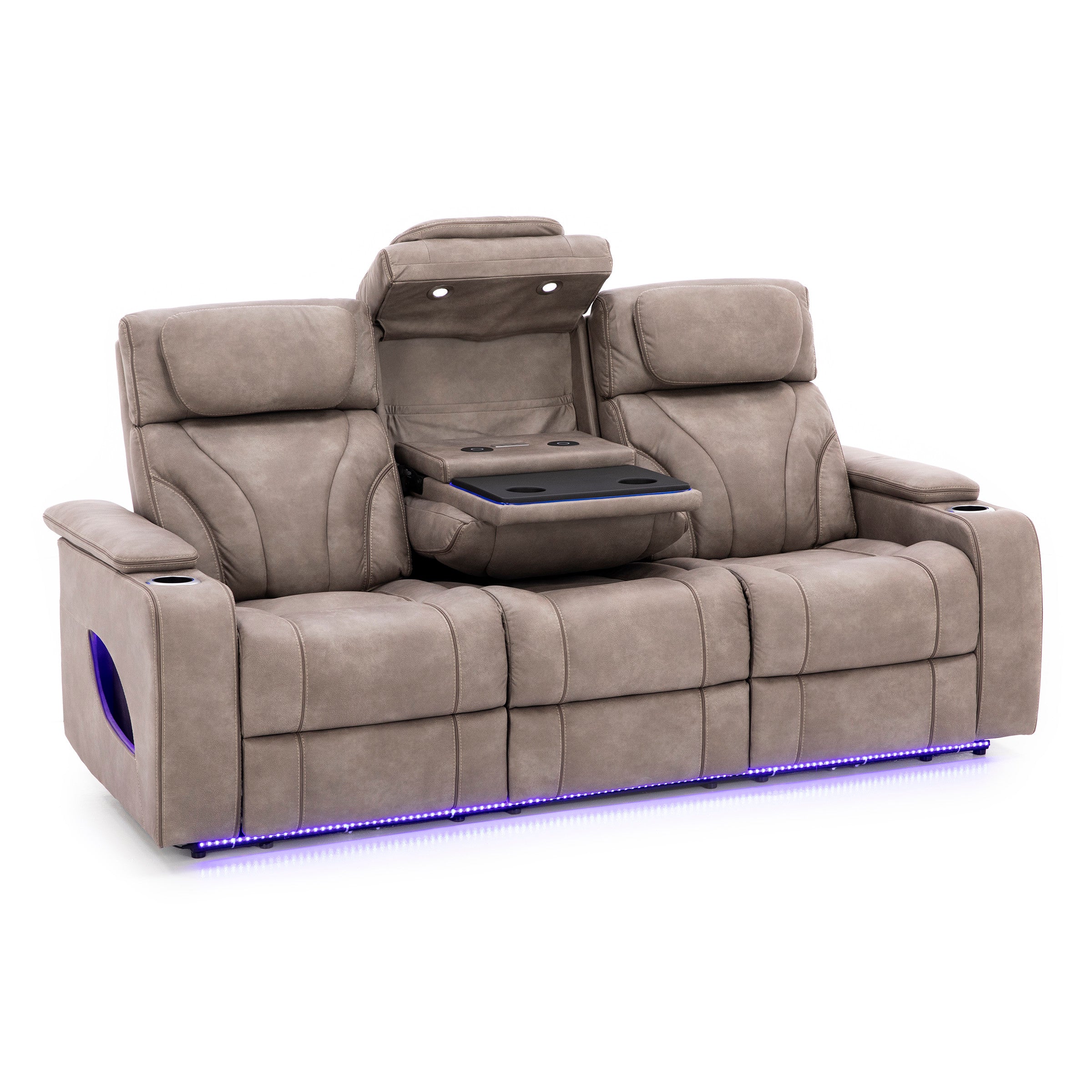 Torino Fully Loaded Zero Gravity Reclining Sofa With Air Massage, Heat, Drop Down Table and Lights