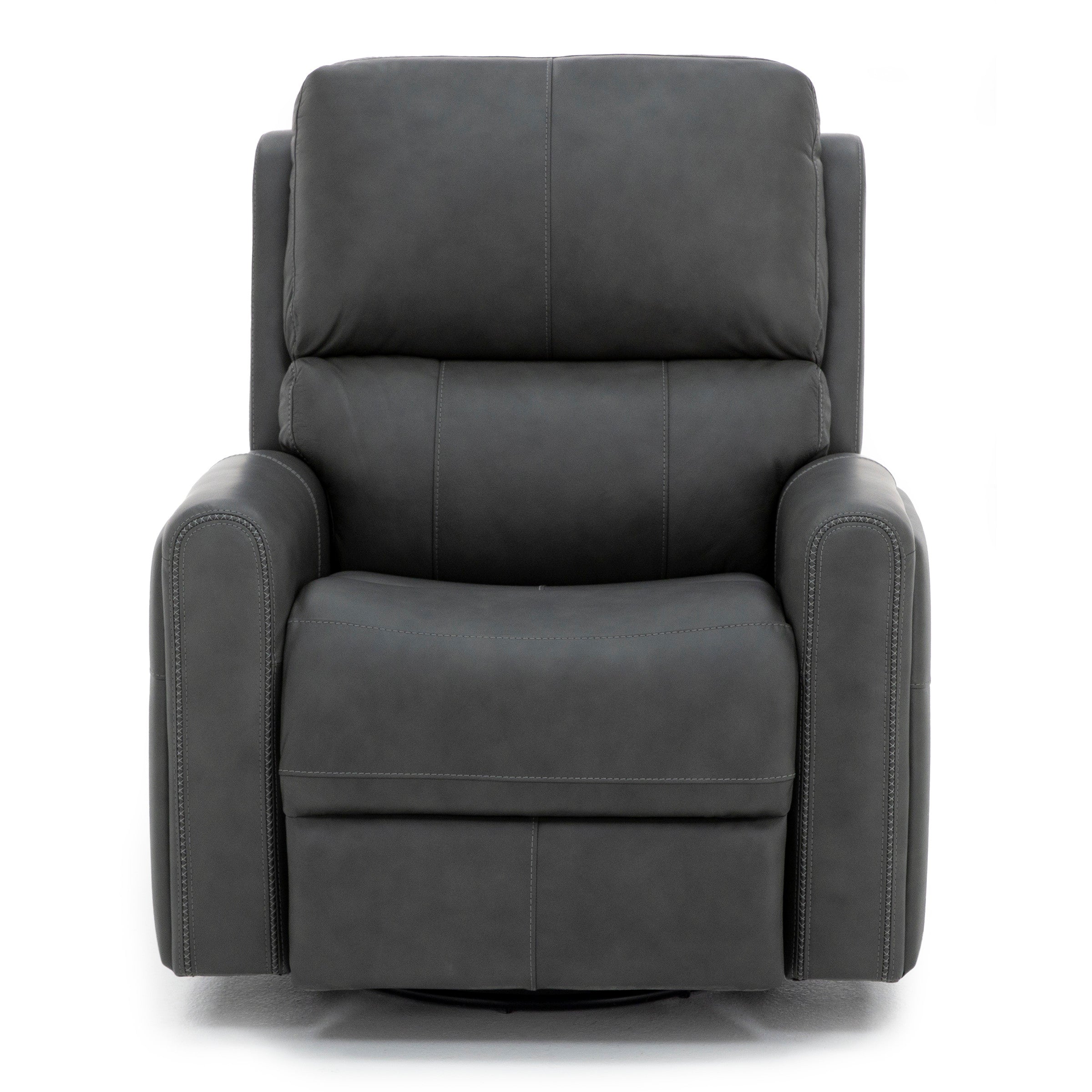 Flexsteel Landon Leather Fully Loaded Swivel Recliner With Heat and Massage