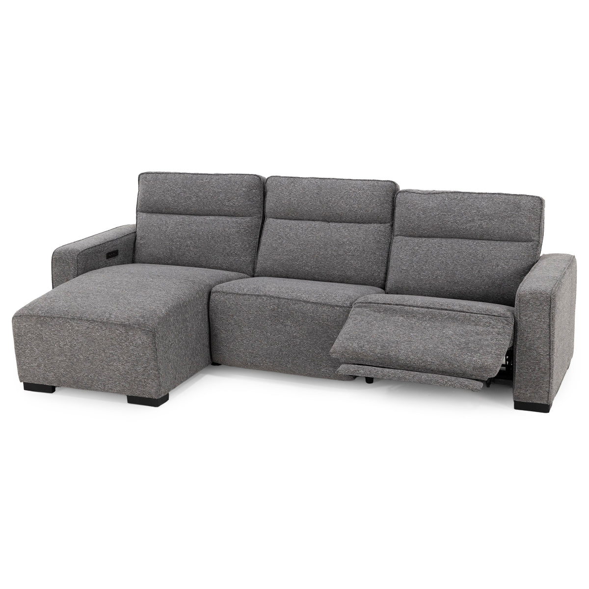 Beckett 3-Pc. Power Headrest Reclining Chaise Sofa