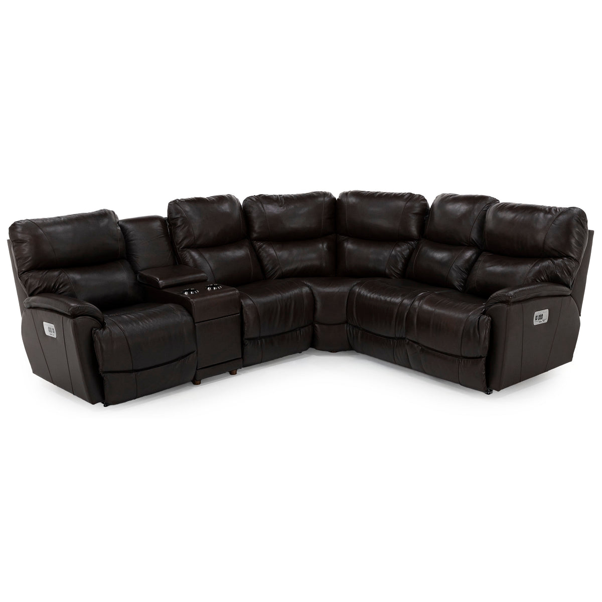 Trouper 6-Pc. Leather Fully Loaded Reclining Modular With Wireless Remotes