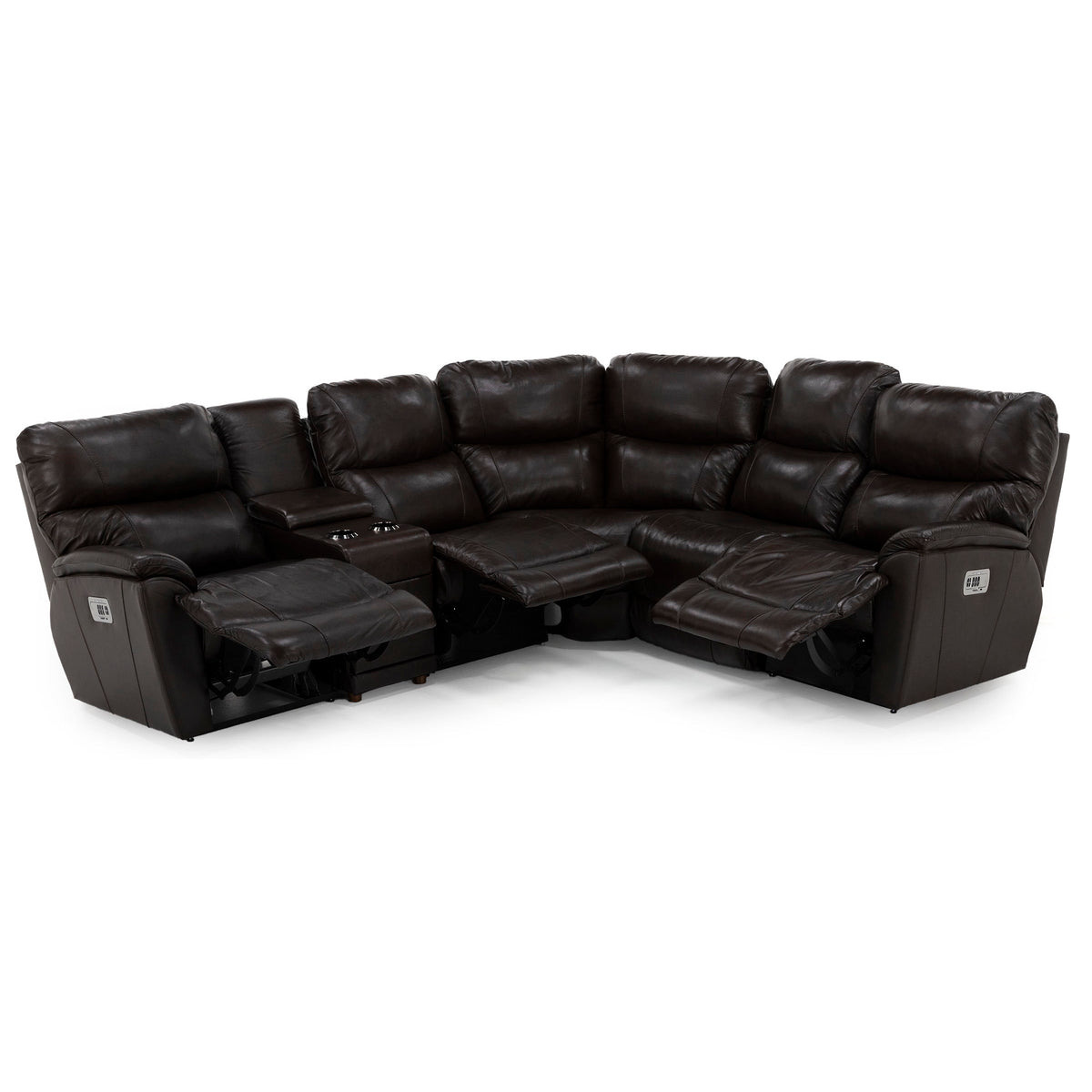 Trouper 6-Pc. Leather Fully Loaded Reclining Modular With Wireless Remotes