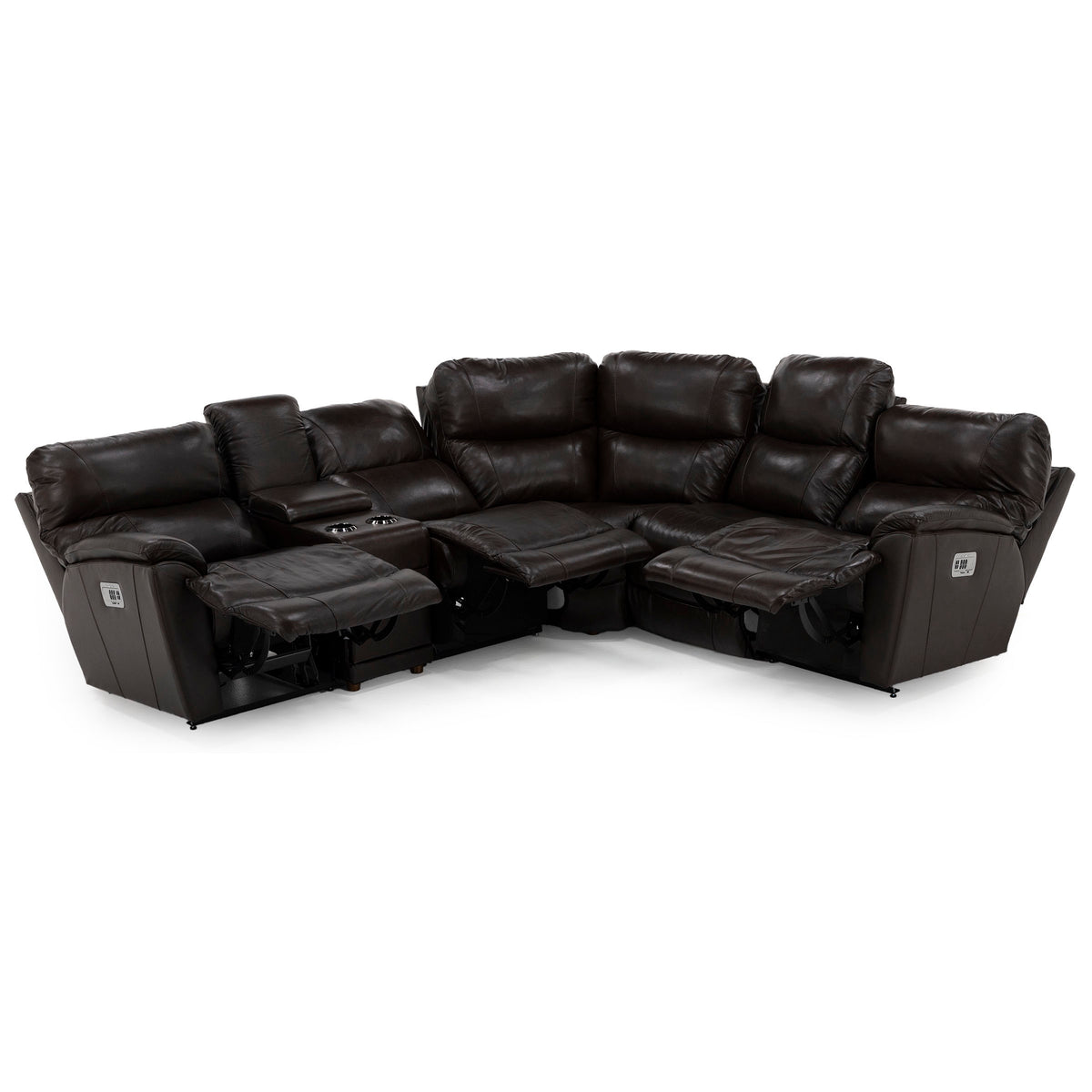 Trouper 6-Pc. Leather Fully Loaded Reclining Modular With Wireless Remotes