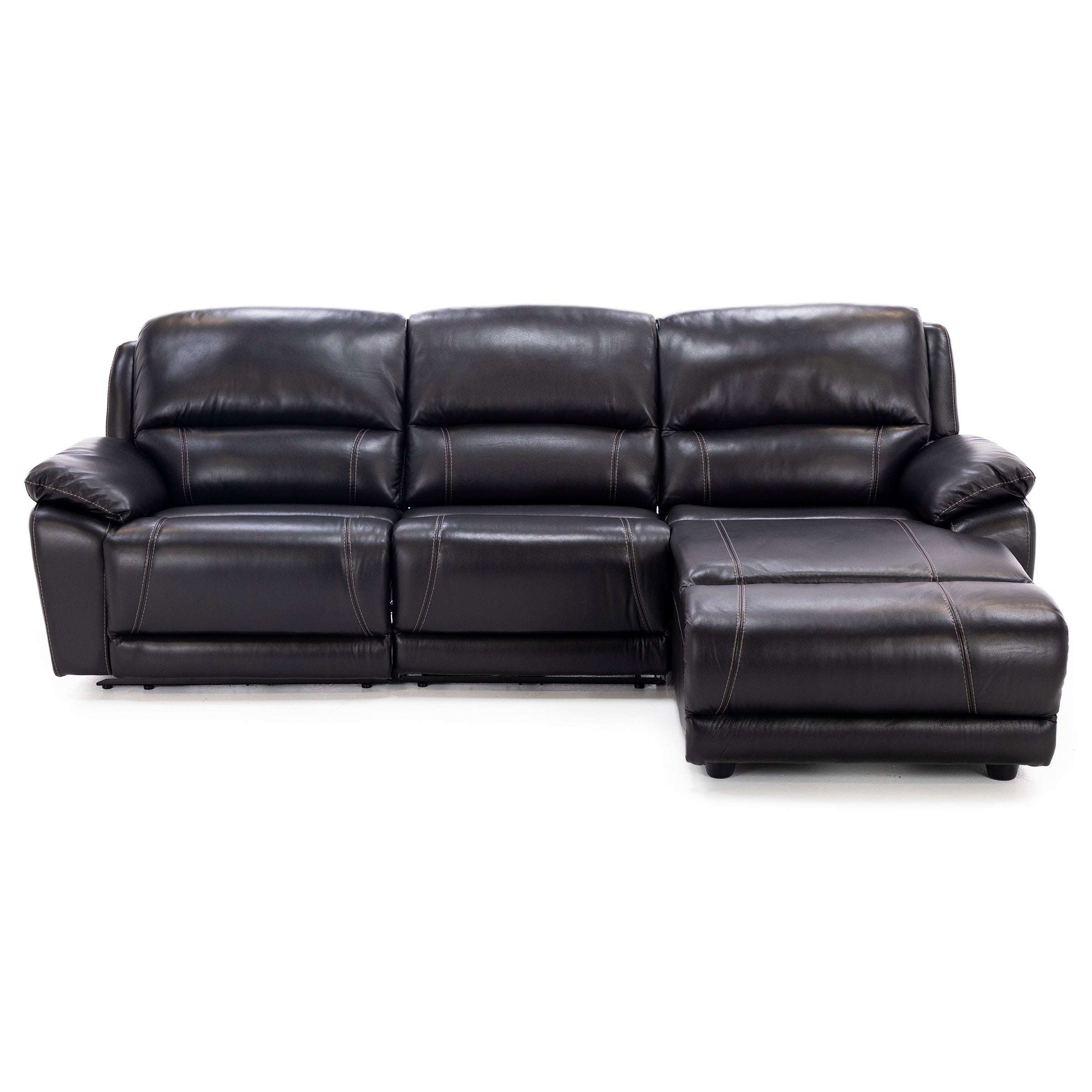 Laredo IV 3-Pc. Leather Power Headrest Reclining Chaise Sofa