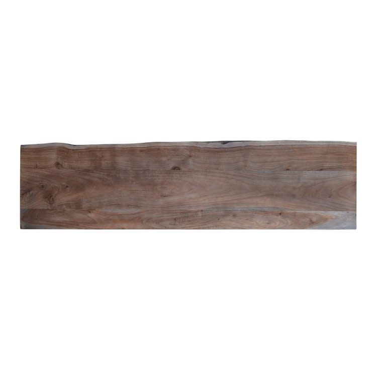 Rectangular wood slab with natural grain, isolated on white background.