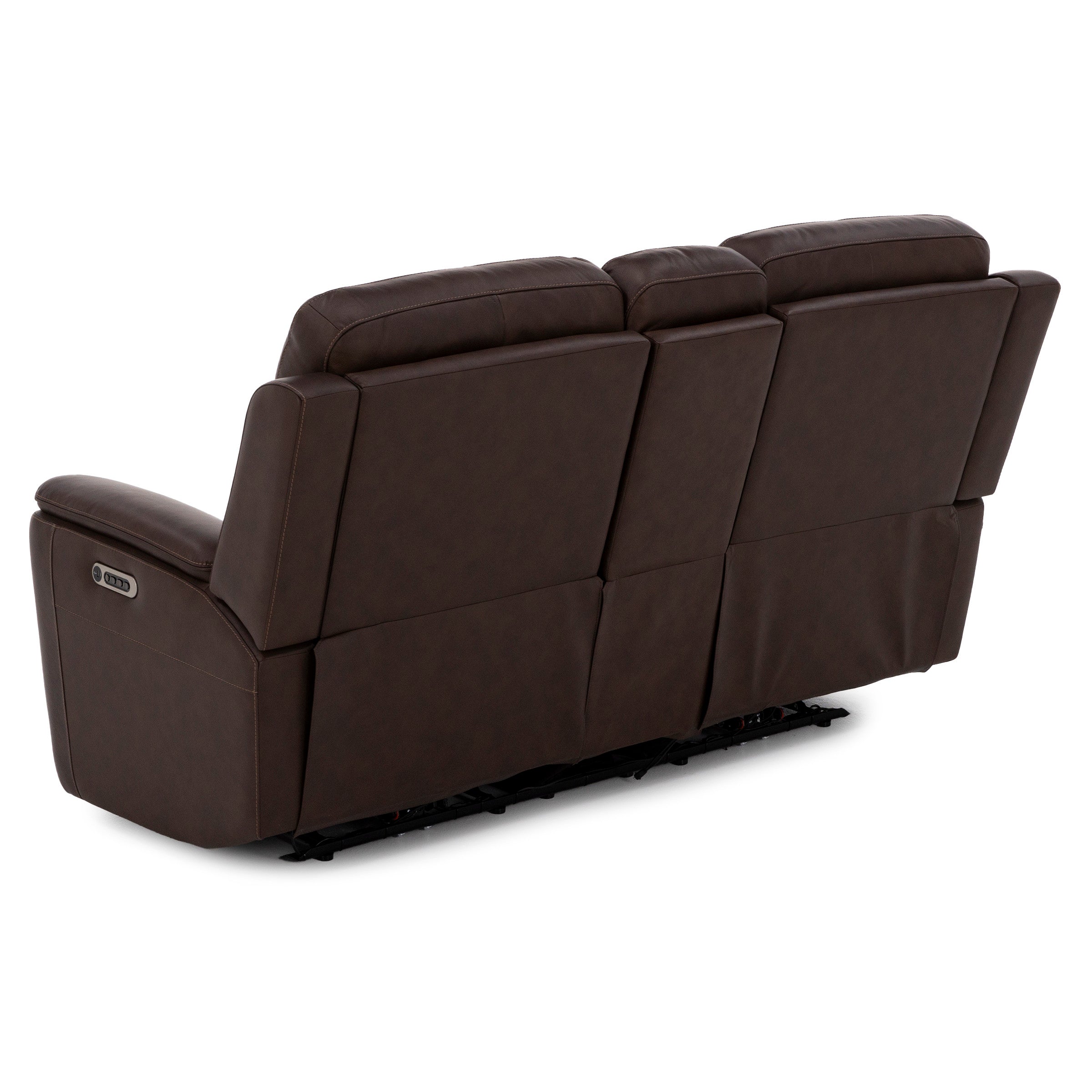 Flexsteel Hank Leather Fully Loaded Zero Gravity Console Reclining Loveseat