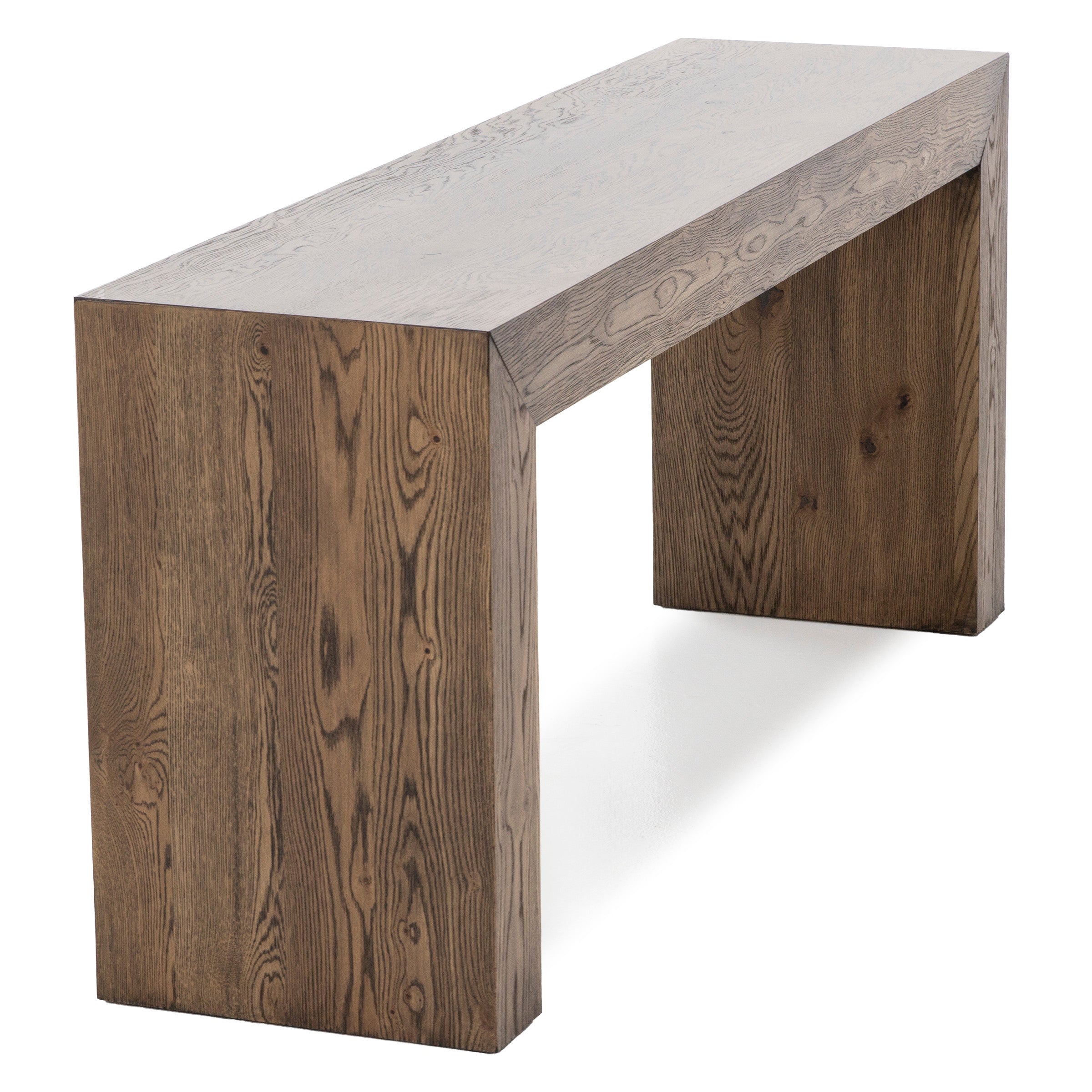 Rectangular wooden bench with a simple, modern design and visible wood grain.