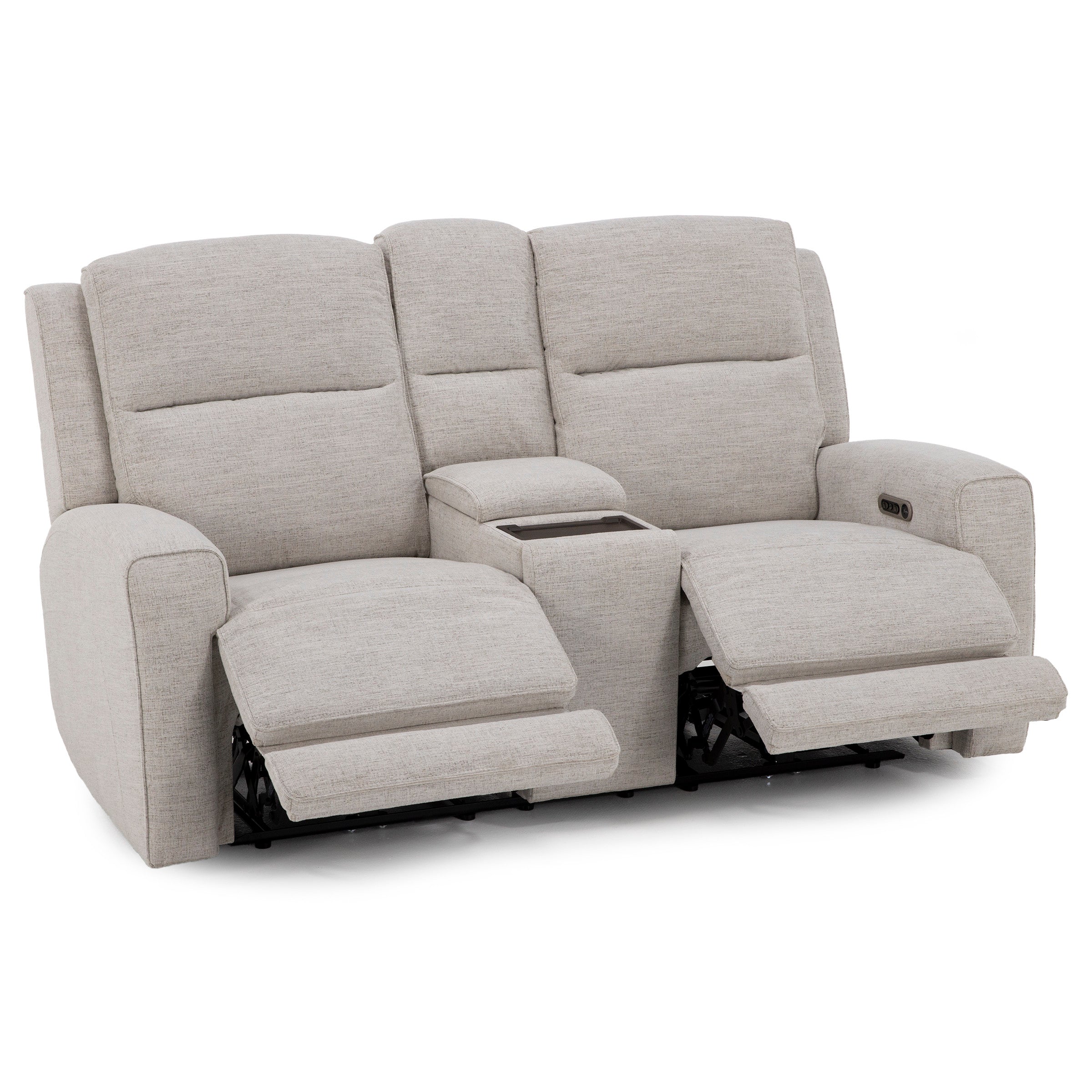 Flexsteel Shawna Power Headrest Reclining Console Loveseat