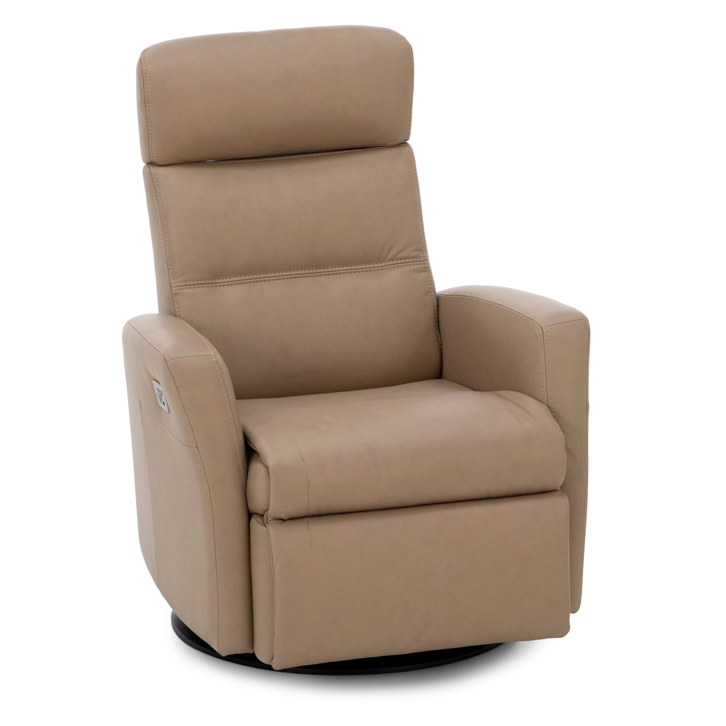 Denver Leather Medium Power Swivel Glider Recliner