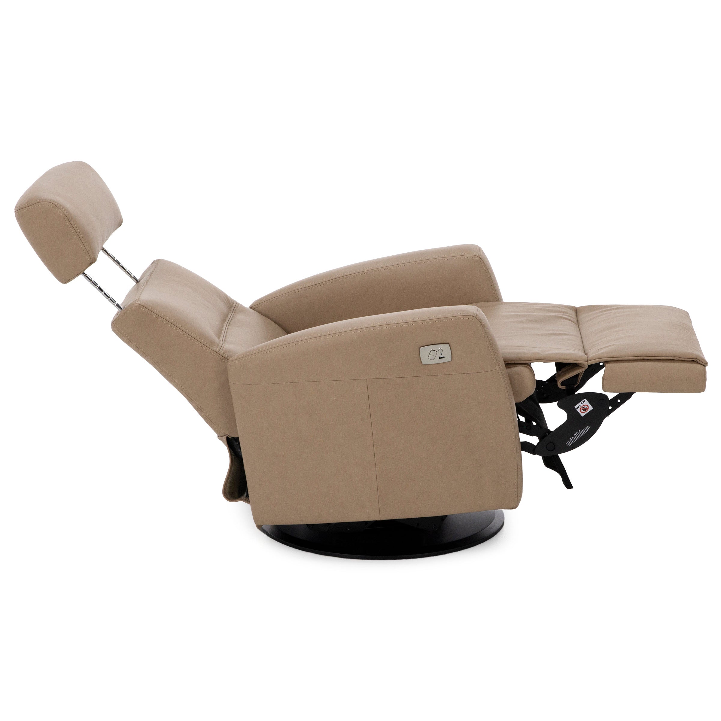 Denver Leather Medium Power Swivel Glider Recliner
