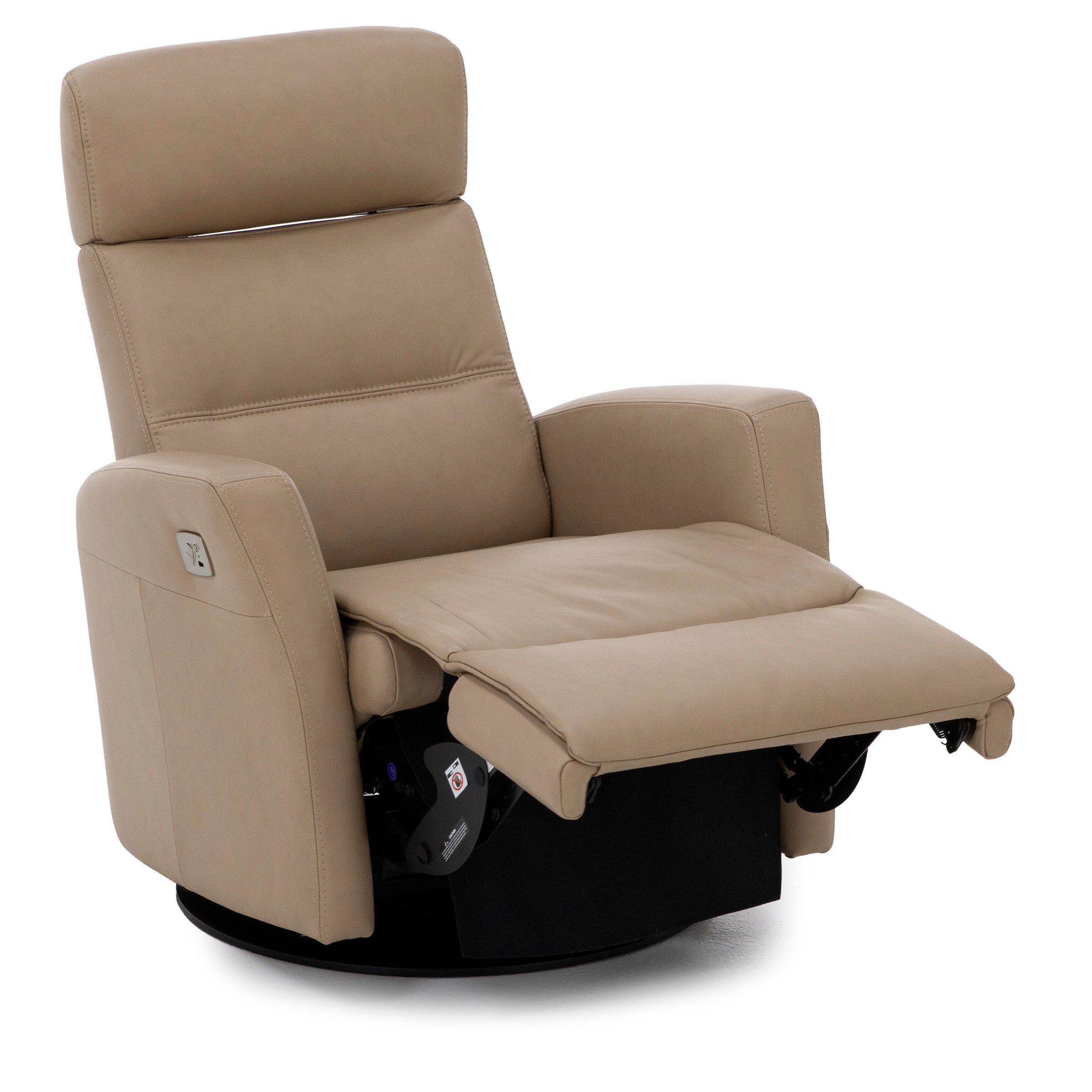 Denver Leather Medium Power Swivel Glider Recliner