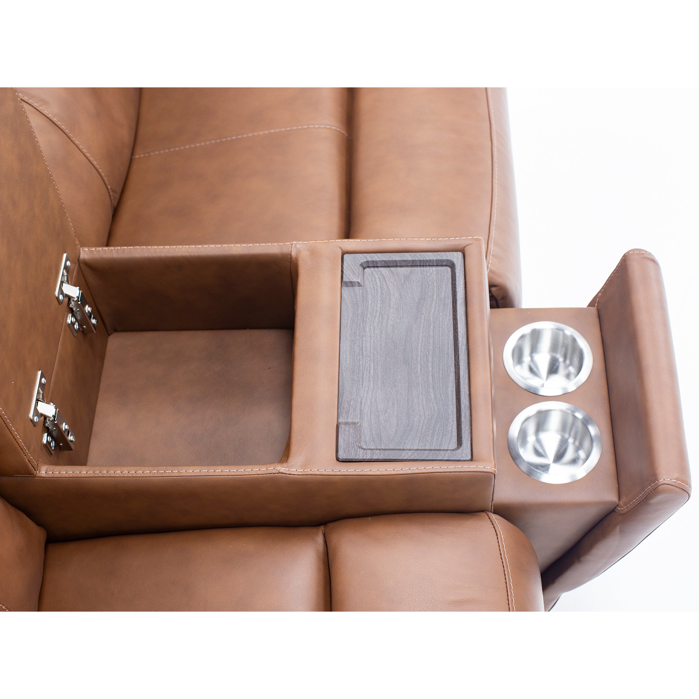 Flexsteel Landon Leather Zero Gravity Fully Loaded Reclining Console Loveseat With Wireless Charging