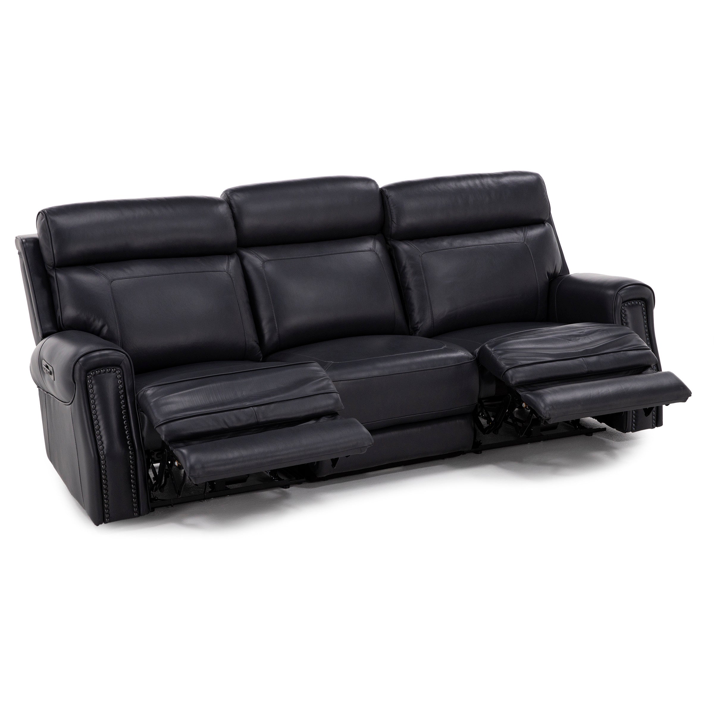 Kinston 3-Pc. Leather Fully Loaded Zero Gravity Reclining Sofa With Heat And Massage