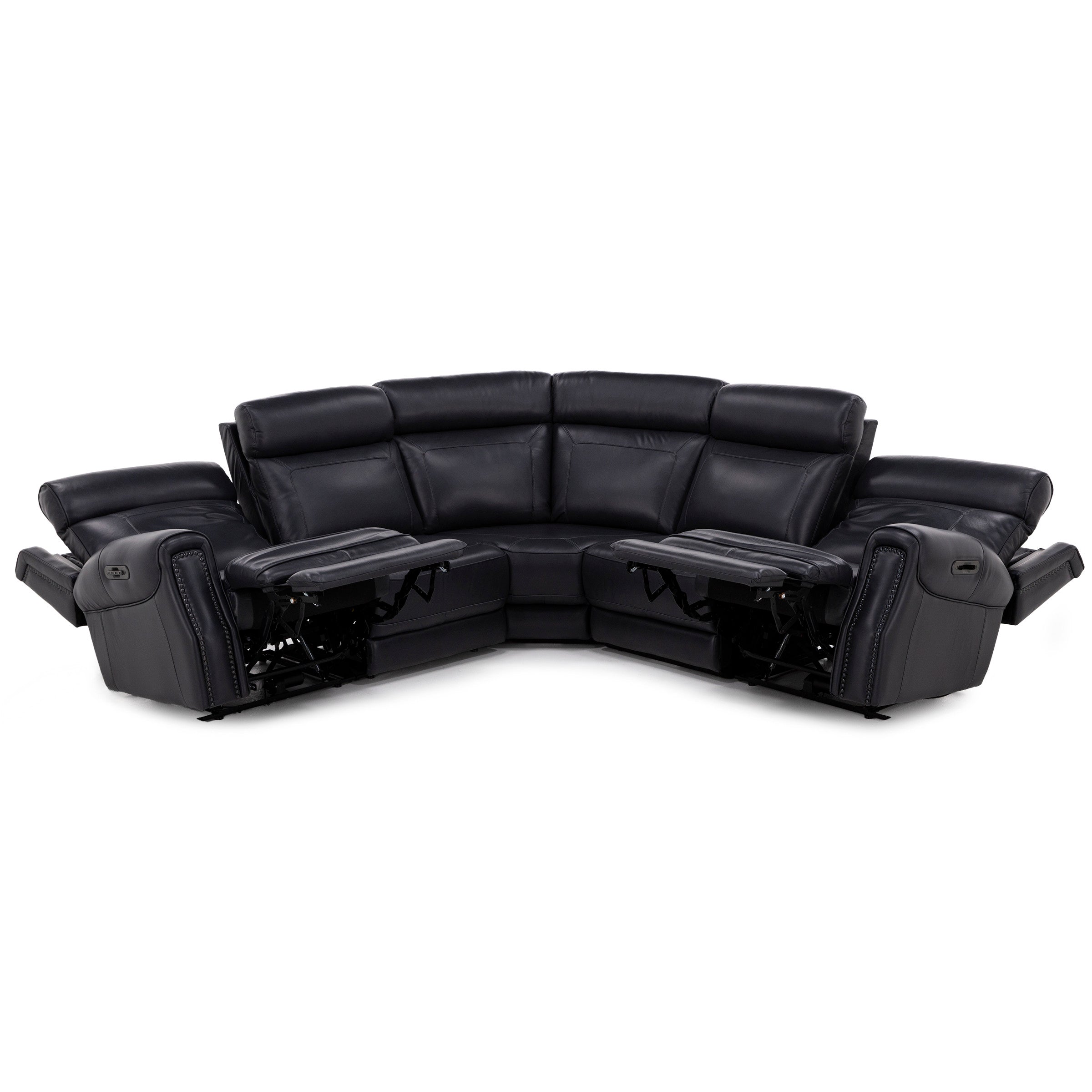 Kinston 5-Pc. Leather Fully Loaded Zero Gravity Reclining Modular With Heat And Massage