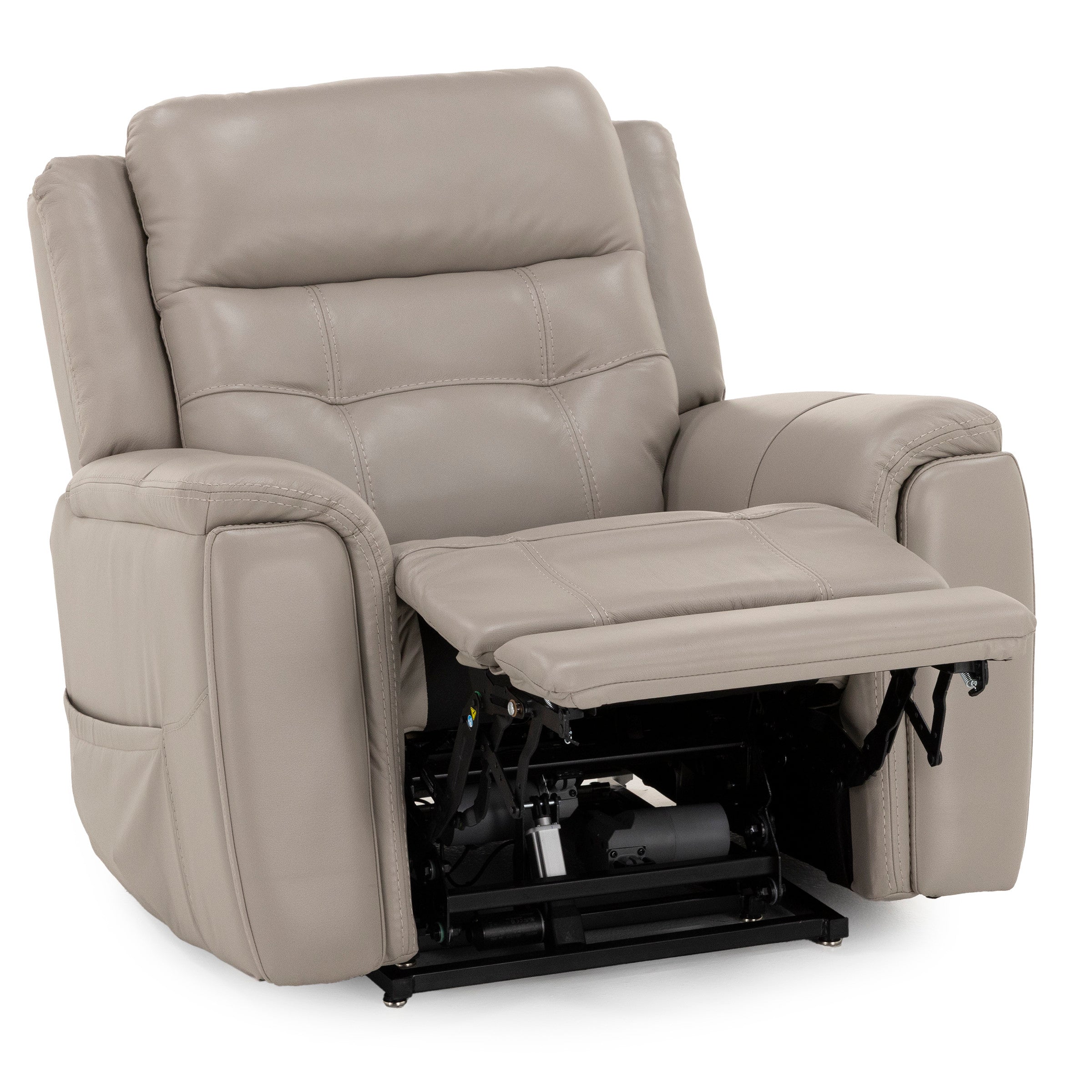 Quinn Leather Fully Loaded Lift Chair With Heat And Hidden Cupholders (FDA Class II Medical Device)