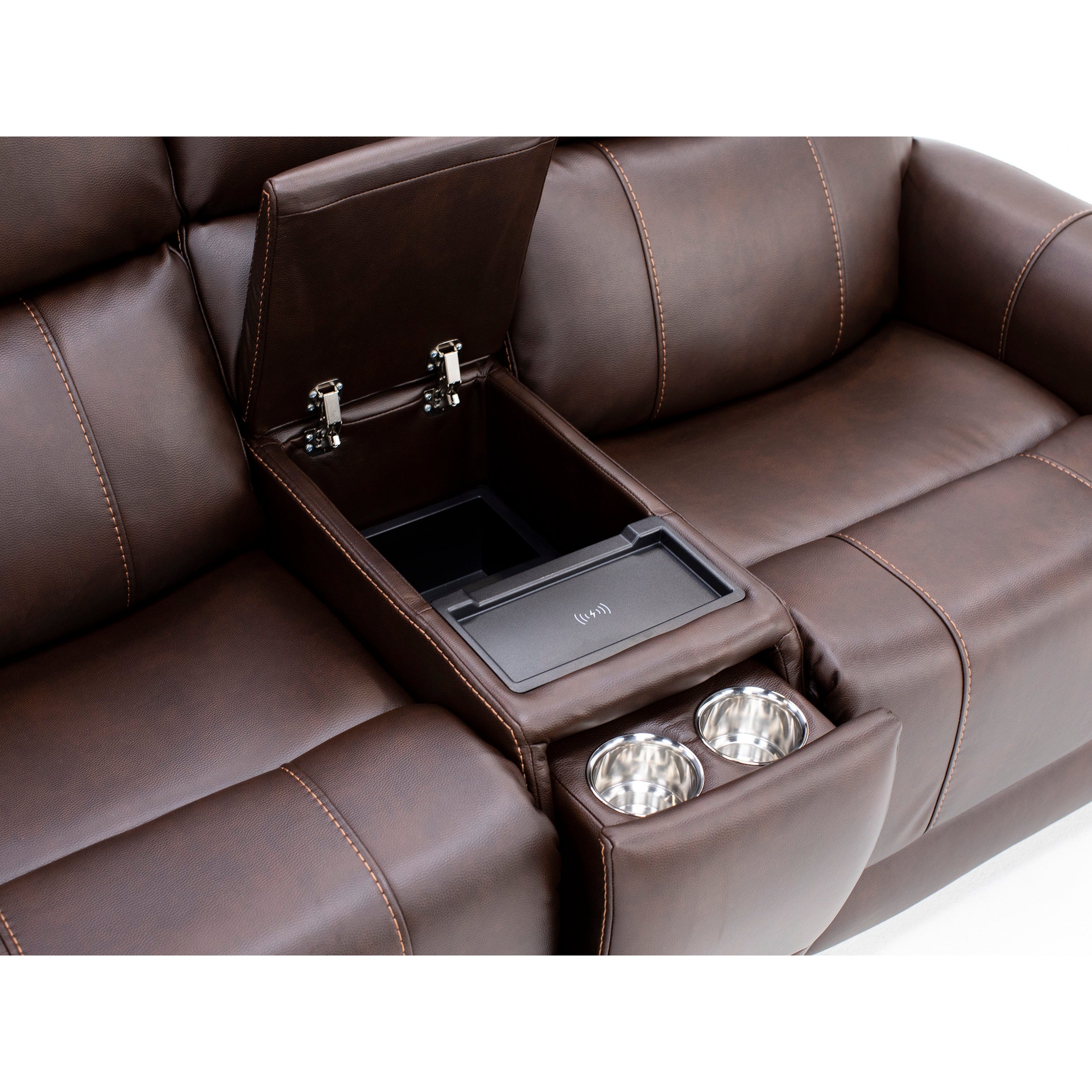 Capriccio Fully Loaded Reclining Console Loveseat