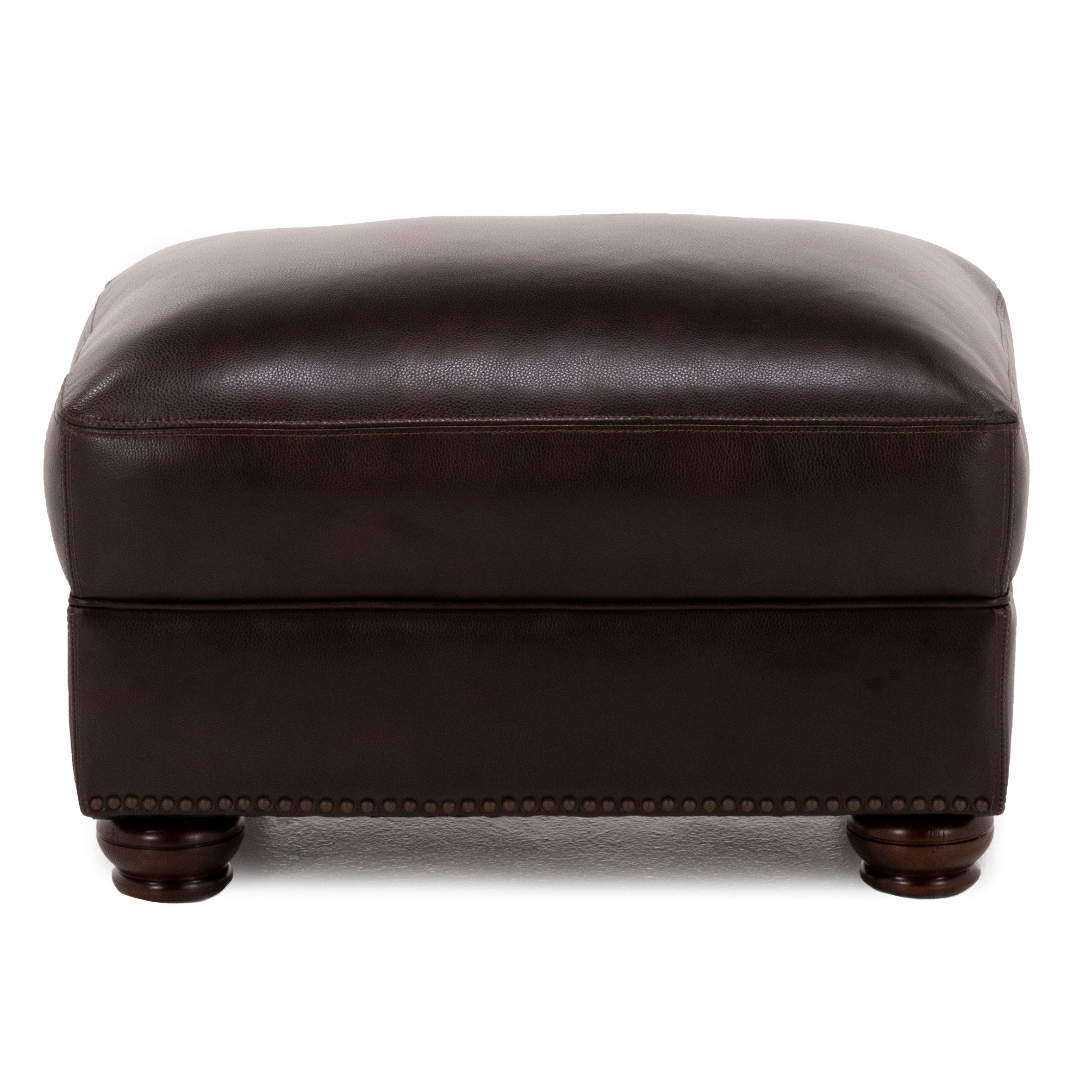 Clarence Leather Ottoman
