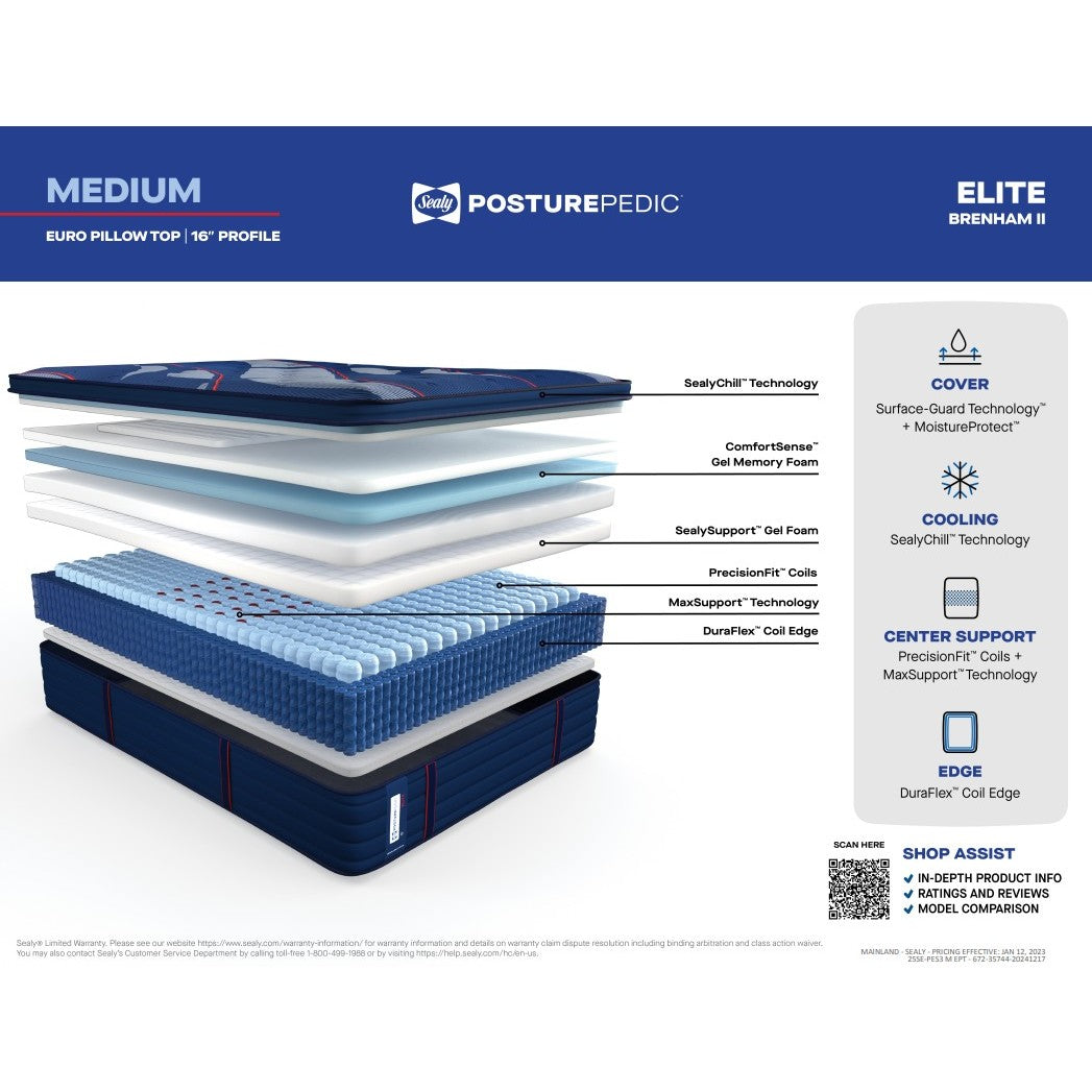 Sealy Posturepedic Elite Brenham Medium Pillow Top