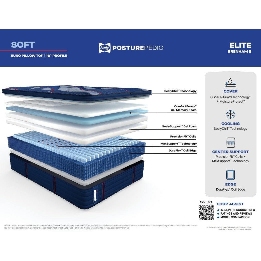 Sealy Posturepedic Elite Brenham Soft Pillow Top