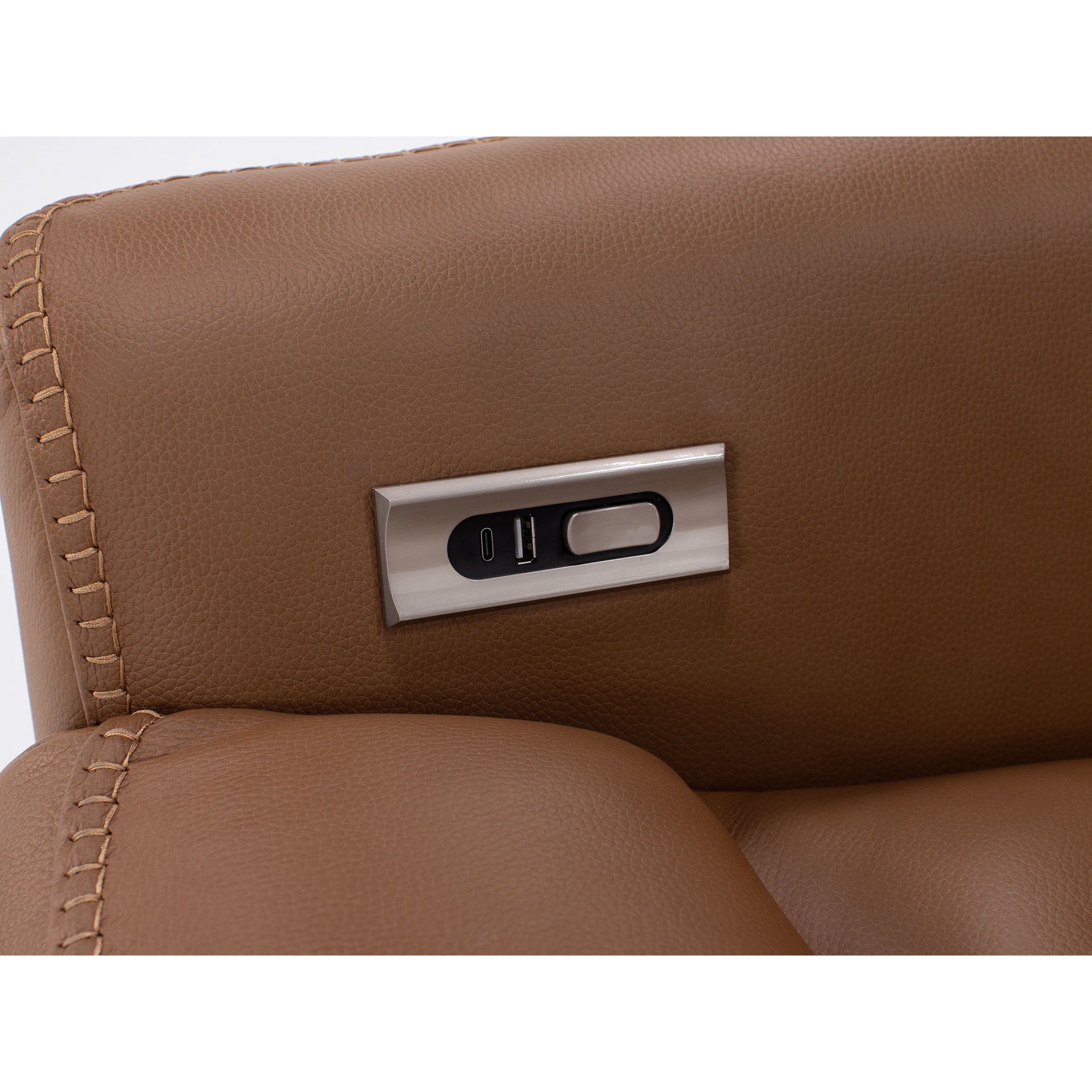 Walker Leather Power Swivel Recliner