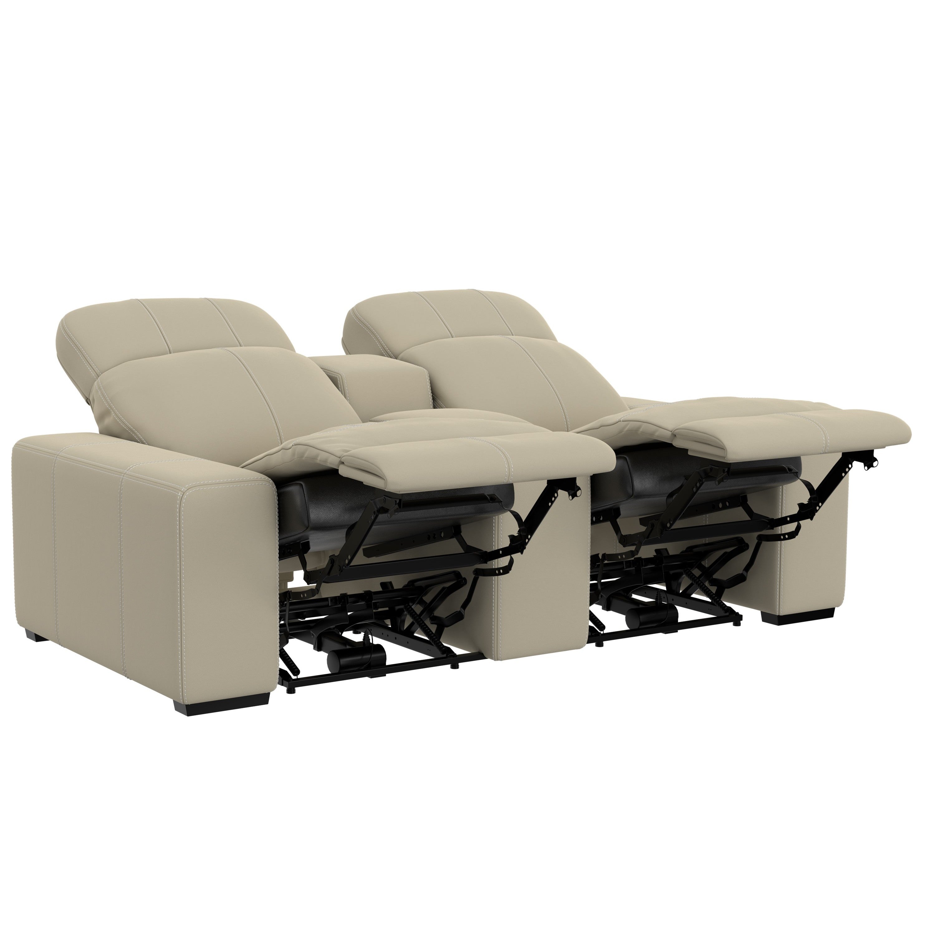 Farrah Leather Power Headrest Zero Gravity Reclining Console Loveseat
