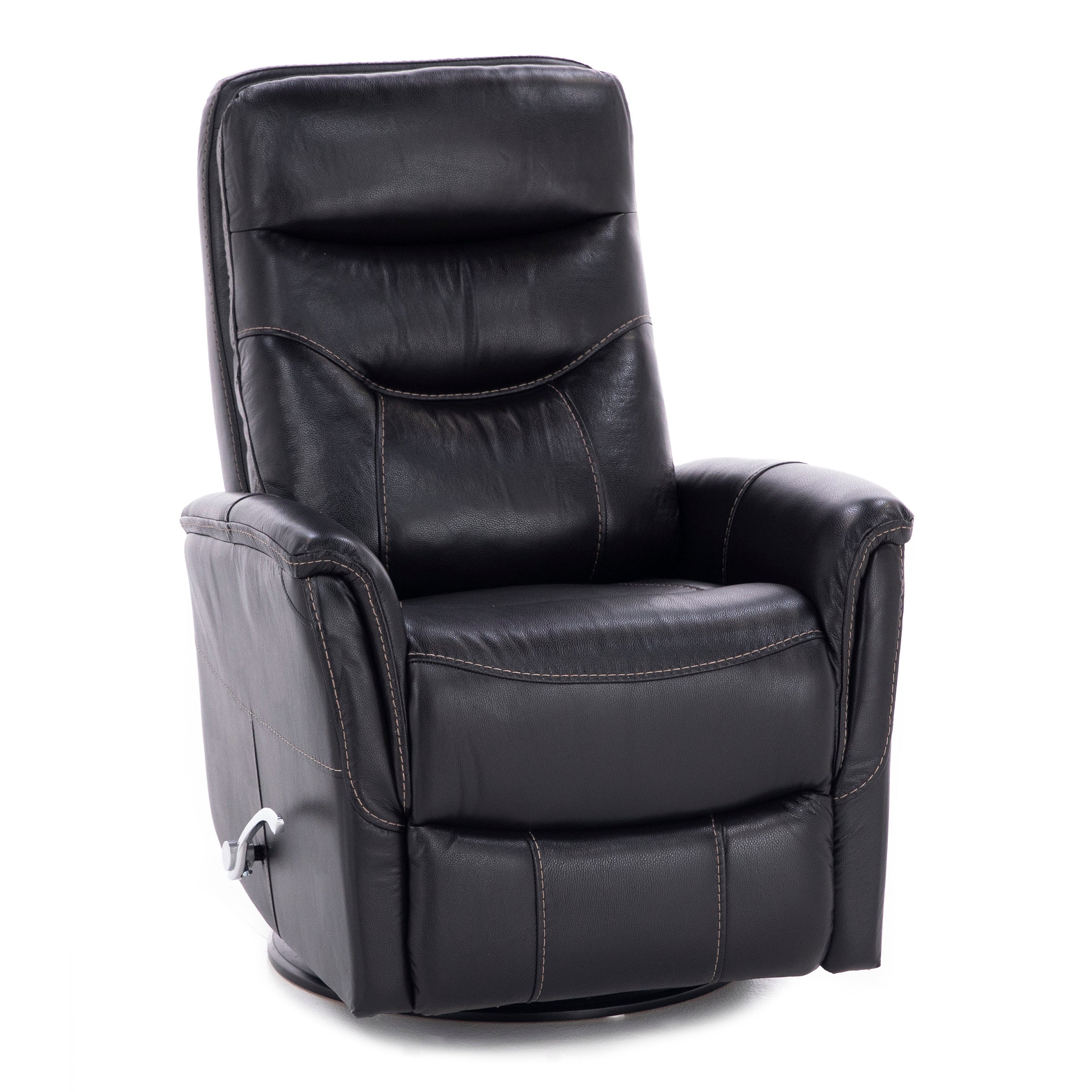 Brennan Leather Swivel Recliner With Manual Adjustable Headrest