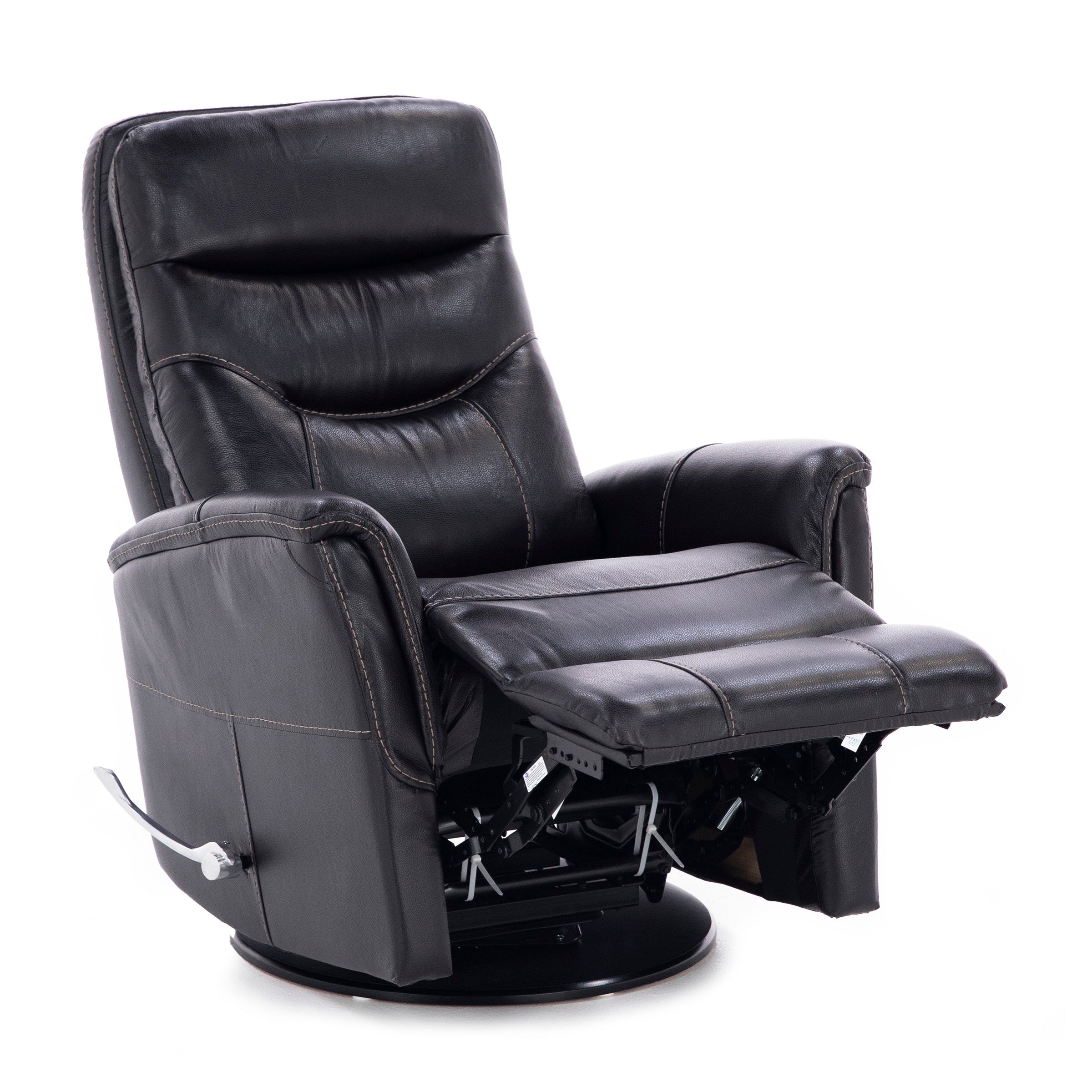 Brennan Leather Swivel Recliner With Manual Adjustable Headrest