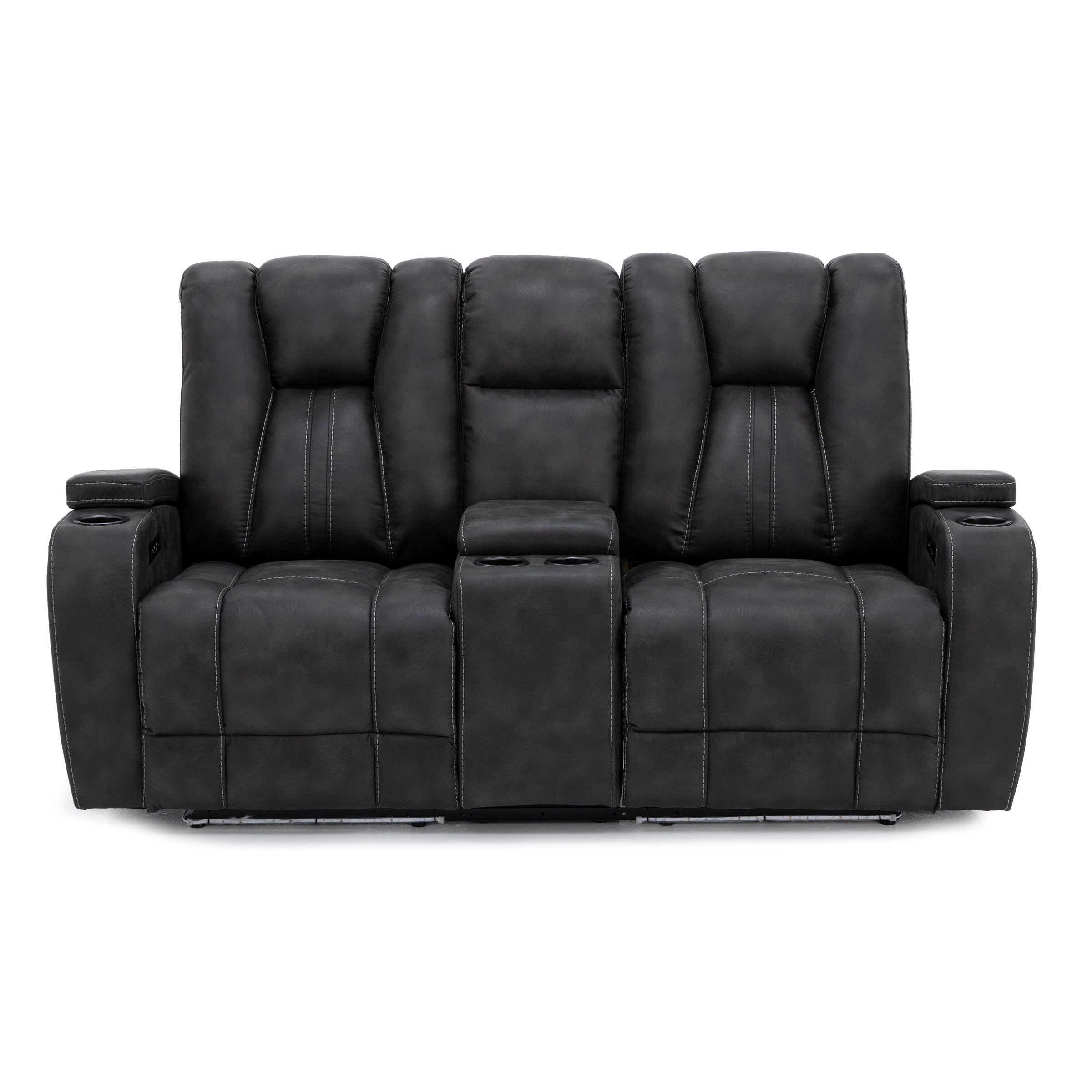 Dakota Power Headrest Zero Gravity Reclining Console Loveseat