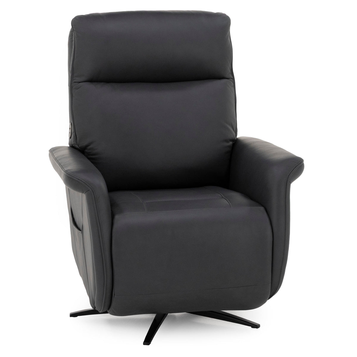 Zen Haven Leather Power Swivel Recliner with Power Headrest, Heat, Massage, Ventilation and Wireless Remote
