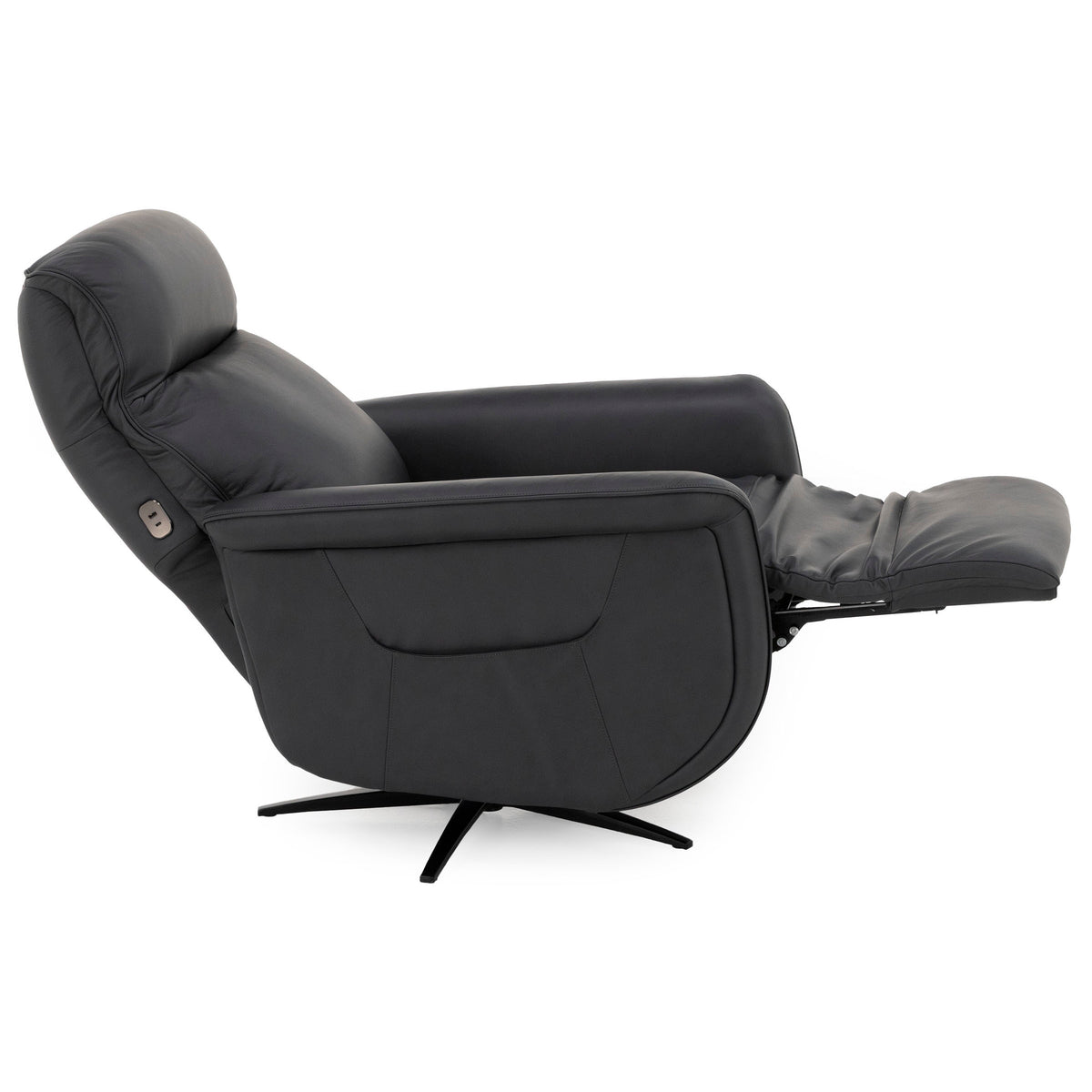 Zen Haven Leather Power Swivel Recliner with Power Headrest, Heat, Massage, Ventilation and Wireless Remote