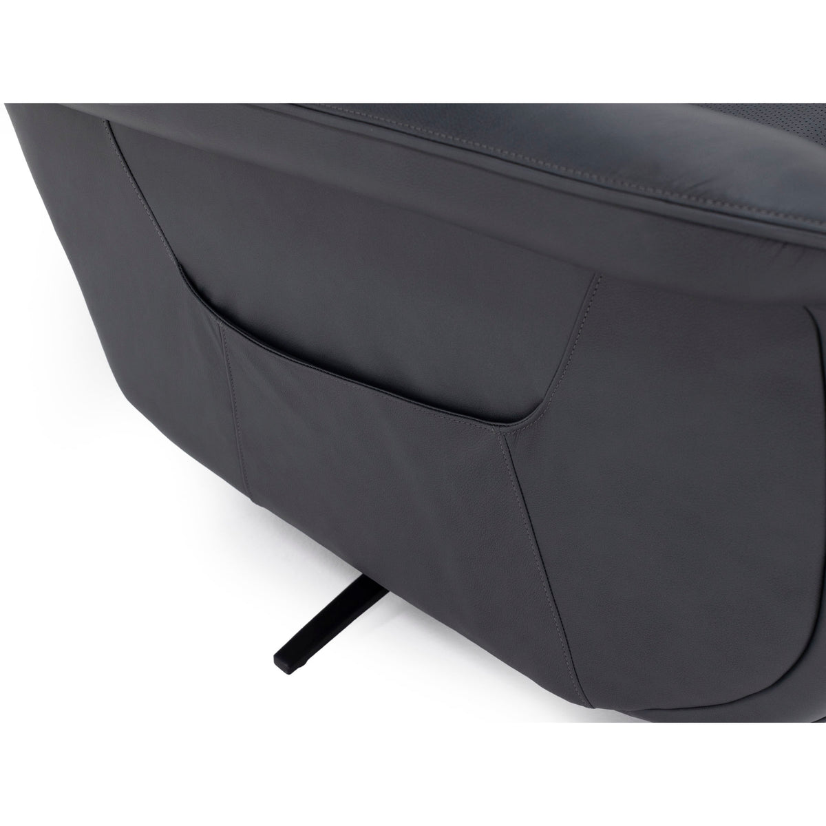 Zen Haven Leather Power Swivel Recliner with Power Headrest, Heat, Massage, Ventilation and Wireless Remote