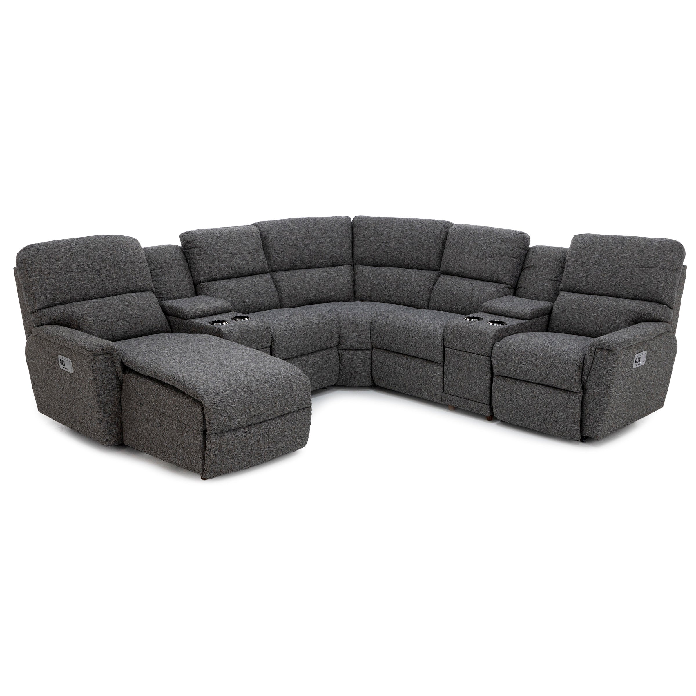 Ava 7-Pc. Power Headrest Reclining Modular With Wireless Remote